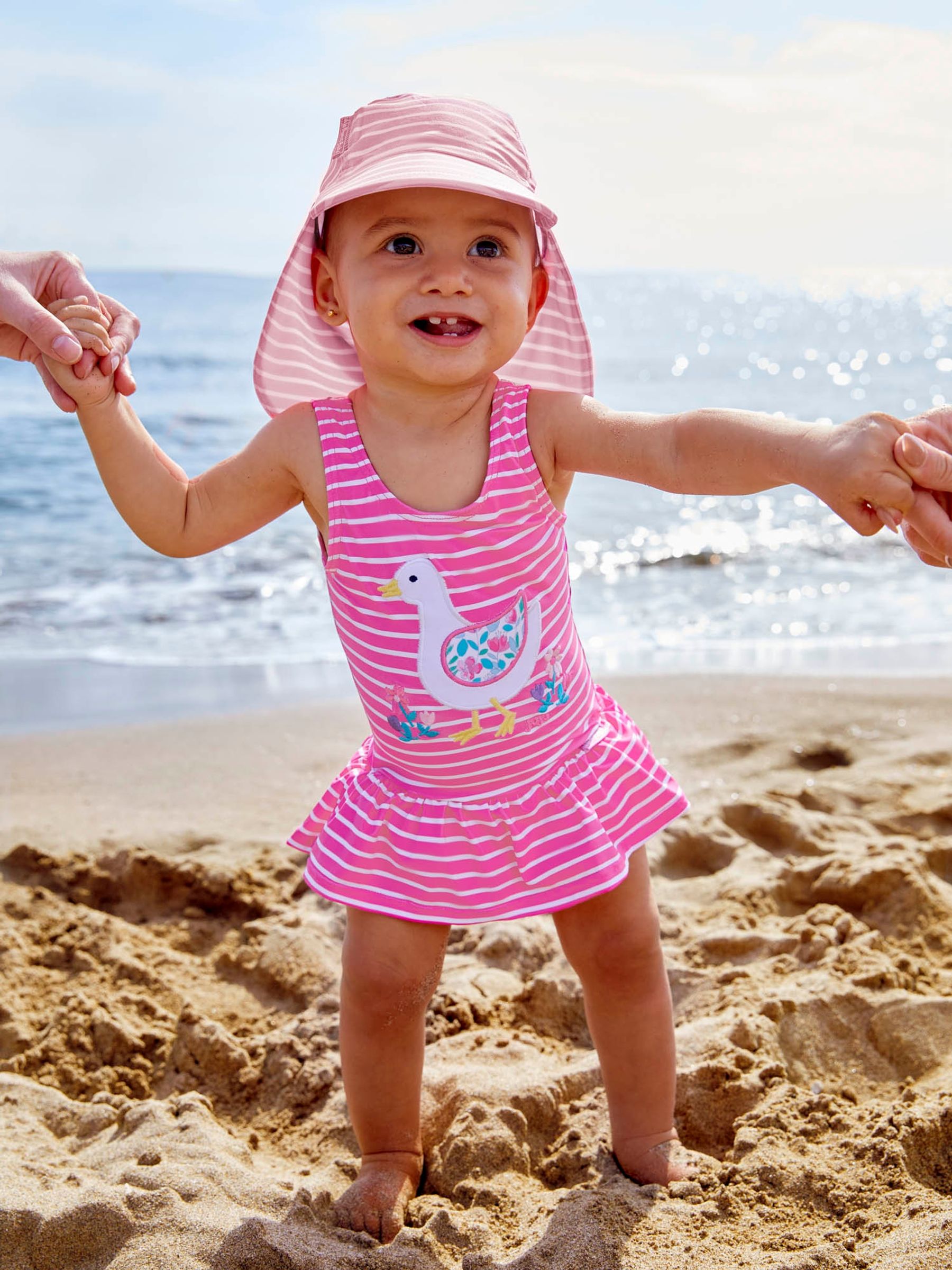 Pink Stripe Swimsuit With Integral Nappy - Image 2 of 5