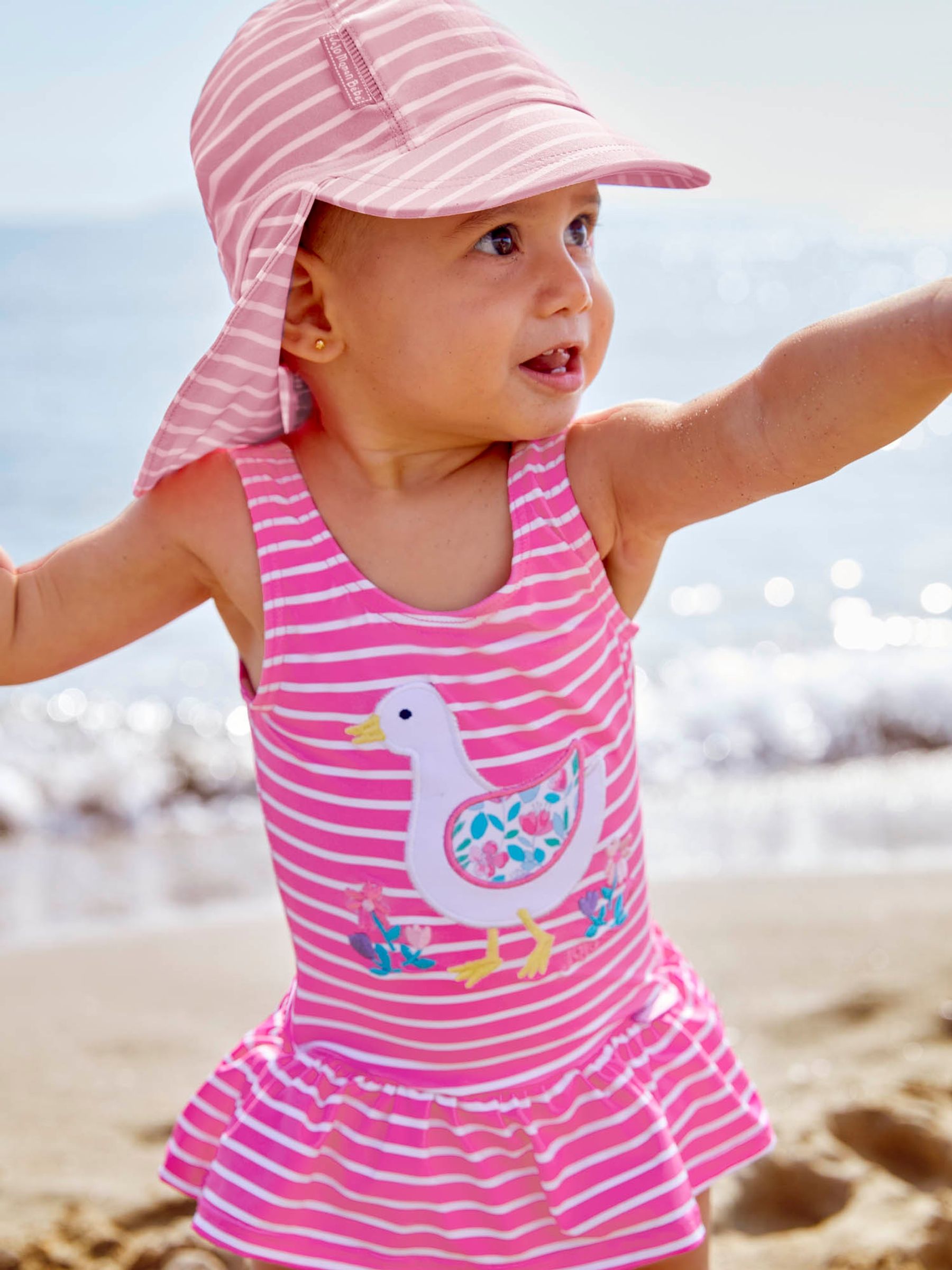 Pink Stripe Swimsuit With Integral Nappy - Image 3 of 5