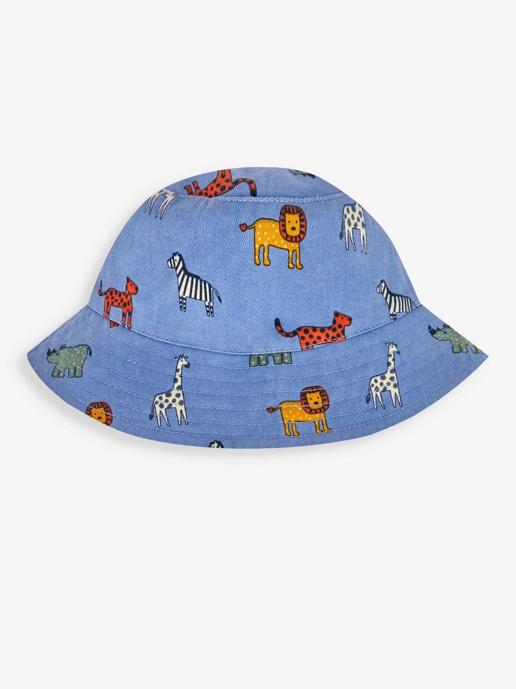 Blue Safari Animal Print Twill Sun Hat - Image 1 of 2
