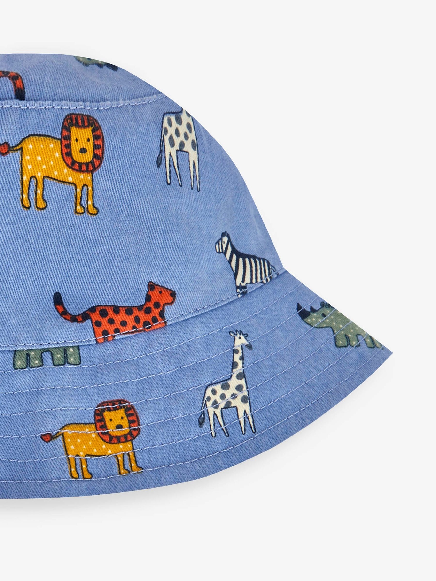 Blue Safari Animal Print Twill Sun Hat - Image 2 of 2