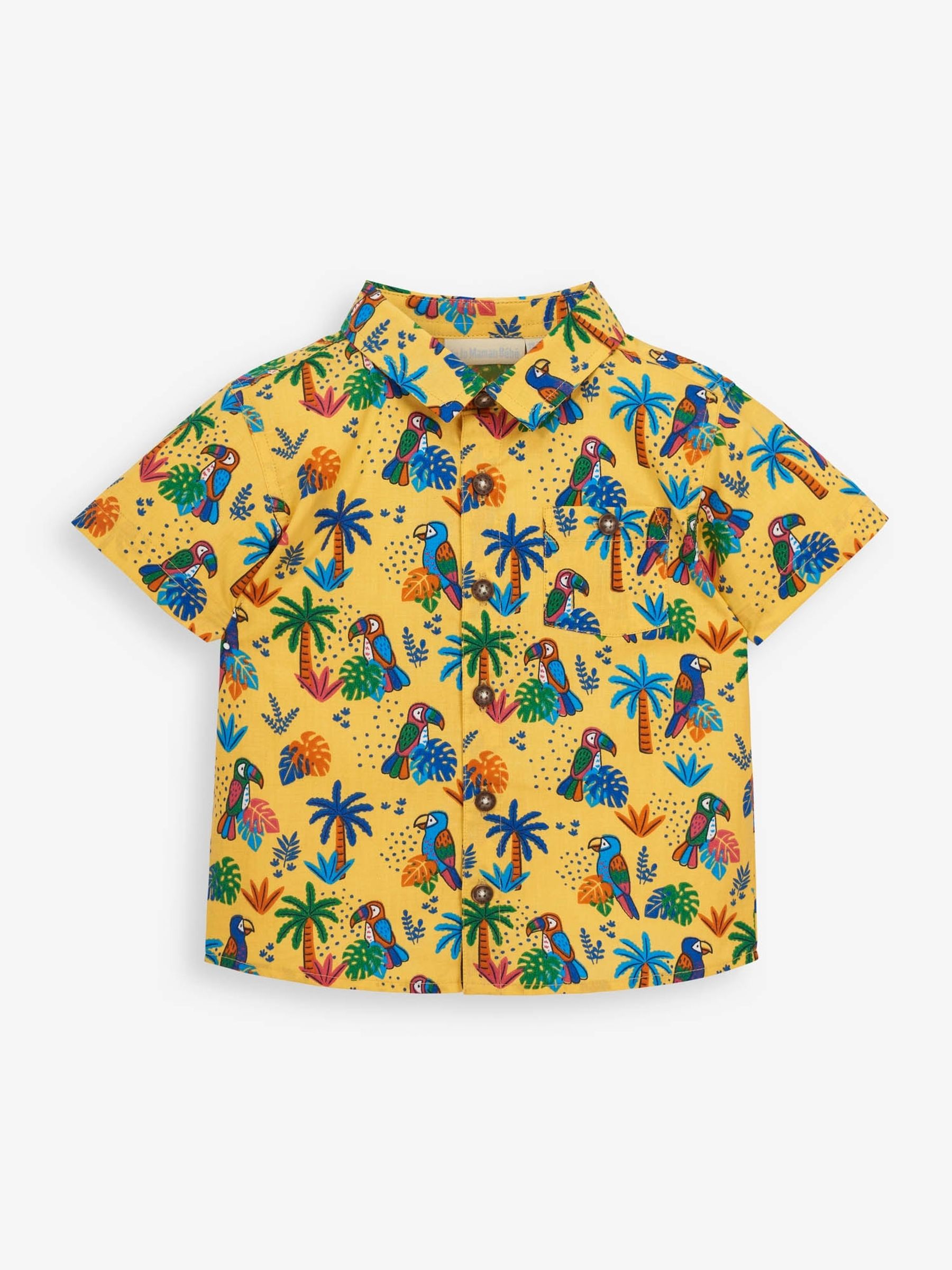 Yellow Boys Tropical Bird Print Shirt - Image 2 of 3