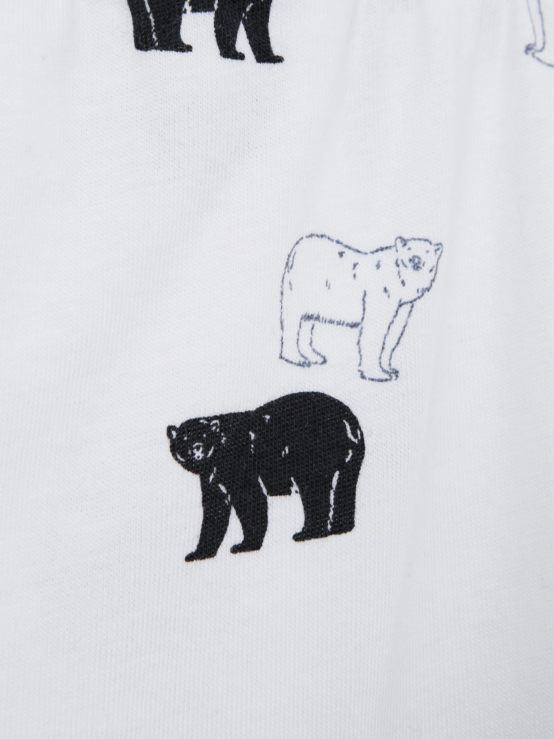 Slim Fit Cotton Motif Pyjama Top in Optic White - Image 6 of 6