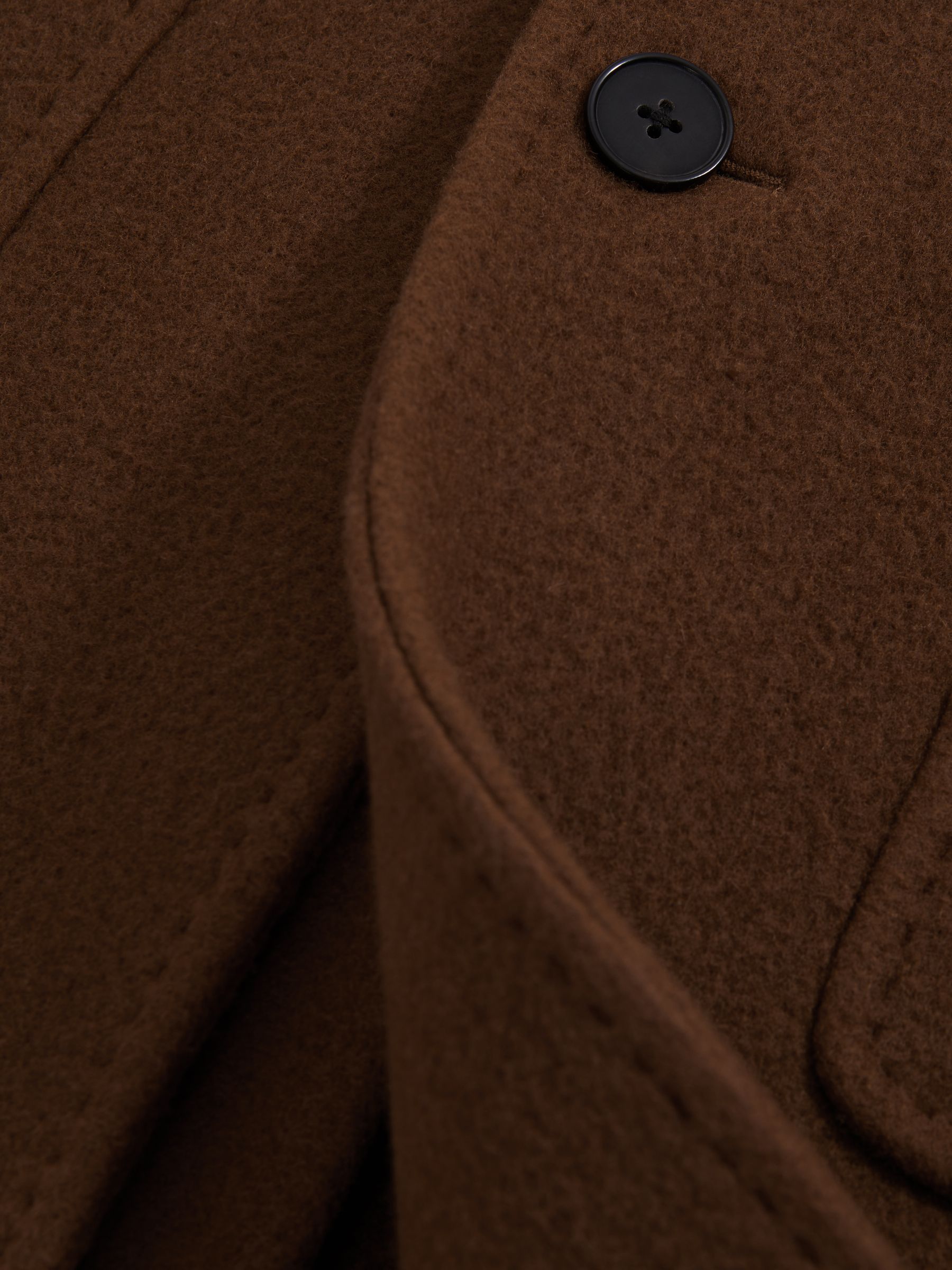 Atelier Casentino Wool Blend Single Breasted Coat in Tobacco - Image 7 of 7