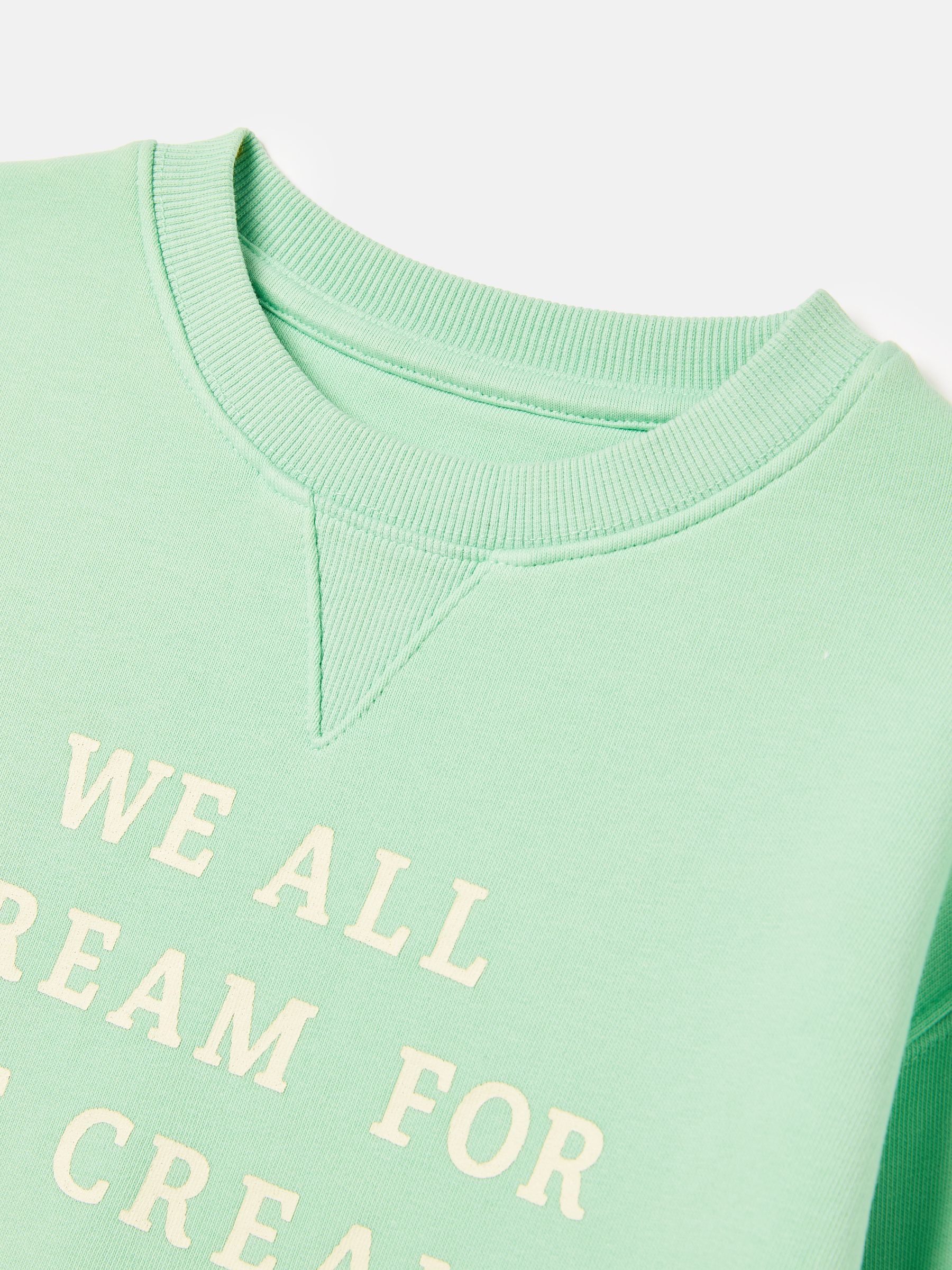 Kids' Sundaze Green Crew Neck Slogan Sweatshirt - Image 3 of 5