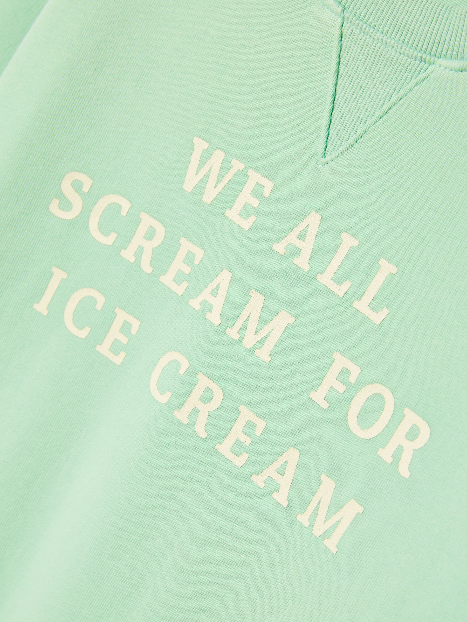 Kids' Sundaze Green Crew Neck Slogan Sweatshirt | Joules