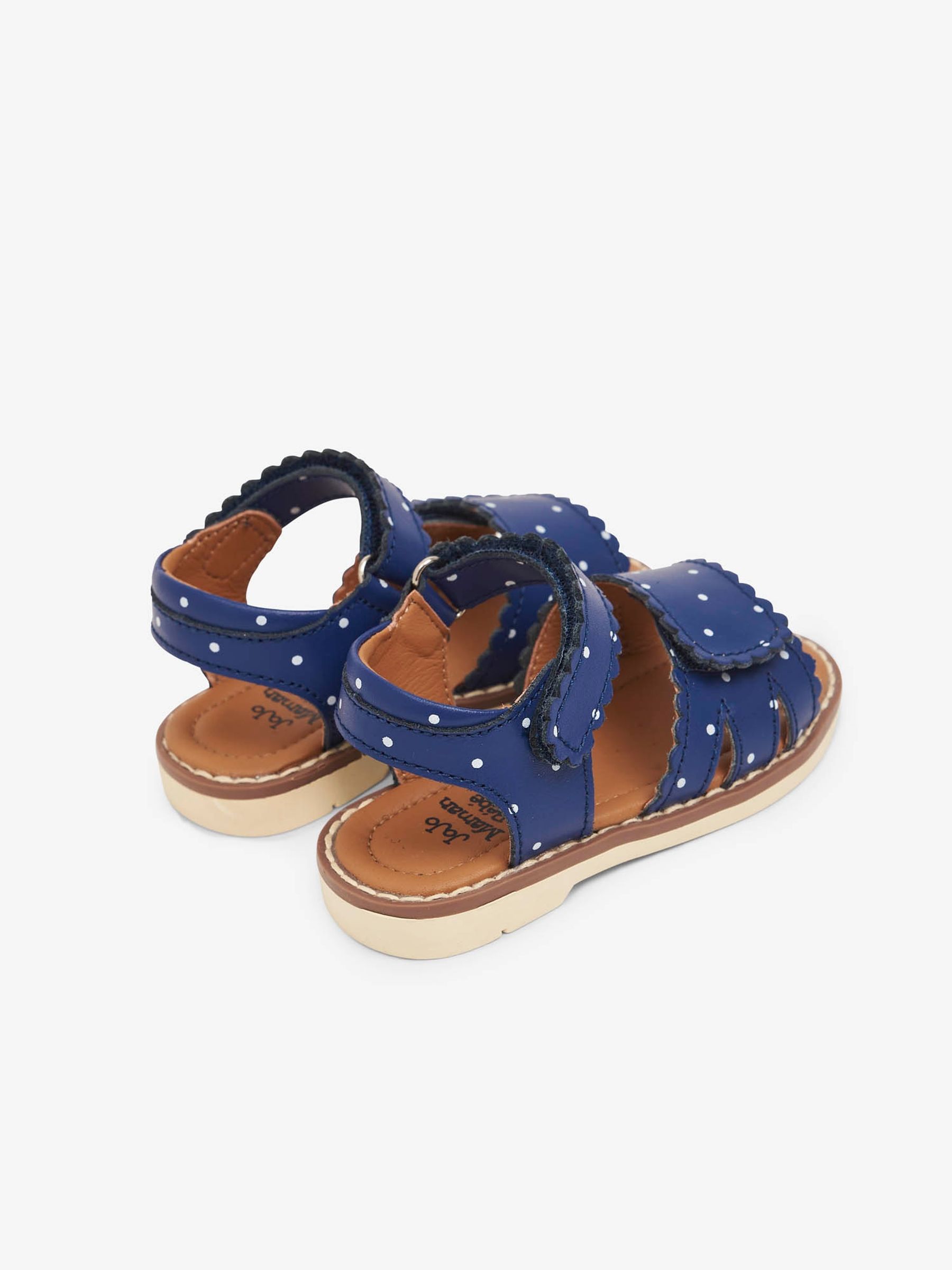 Navy White Dot Navy Dot Pretty Leather Sandals - Image 2 of 4