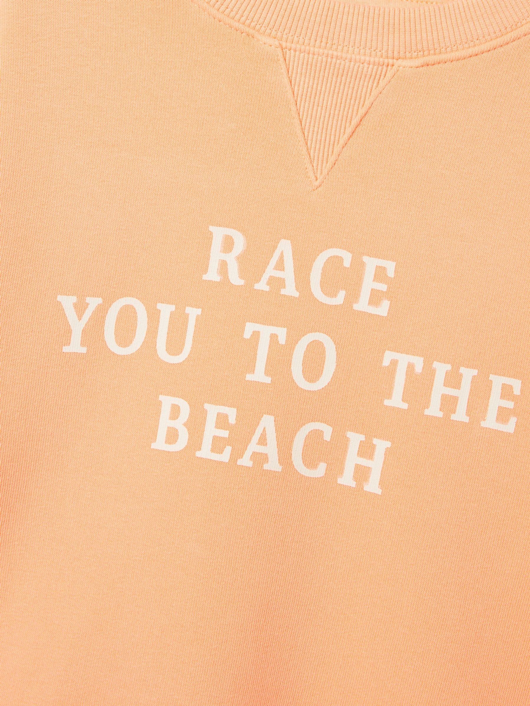 Kids' Sundaze Orange Crew Neck Slogan Sweatshirt - Image 7 of 8