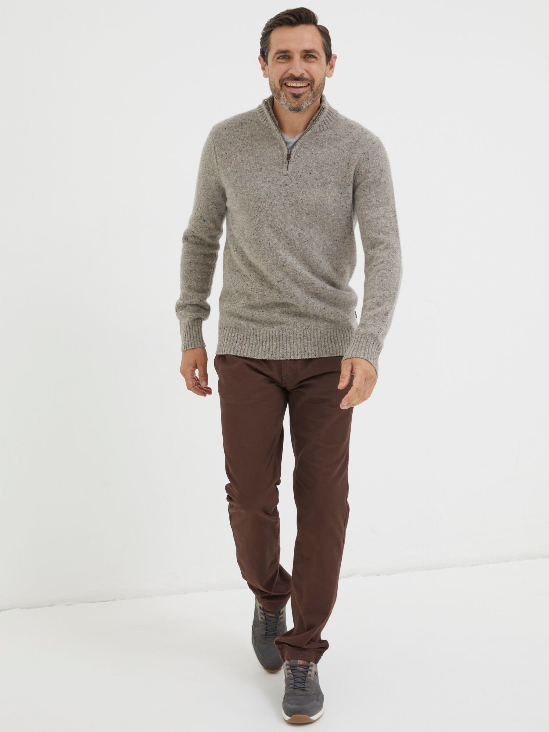 Grey Lambswool Half Neck Jumper - Image 1 of 6