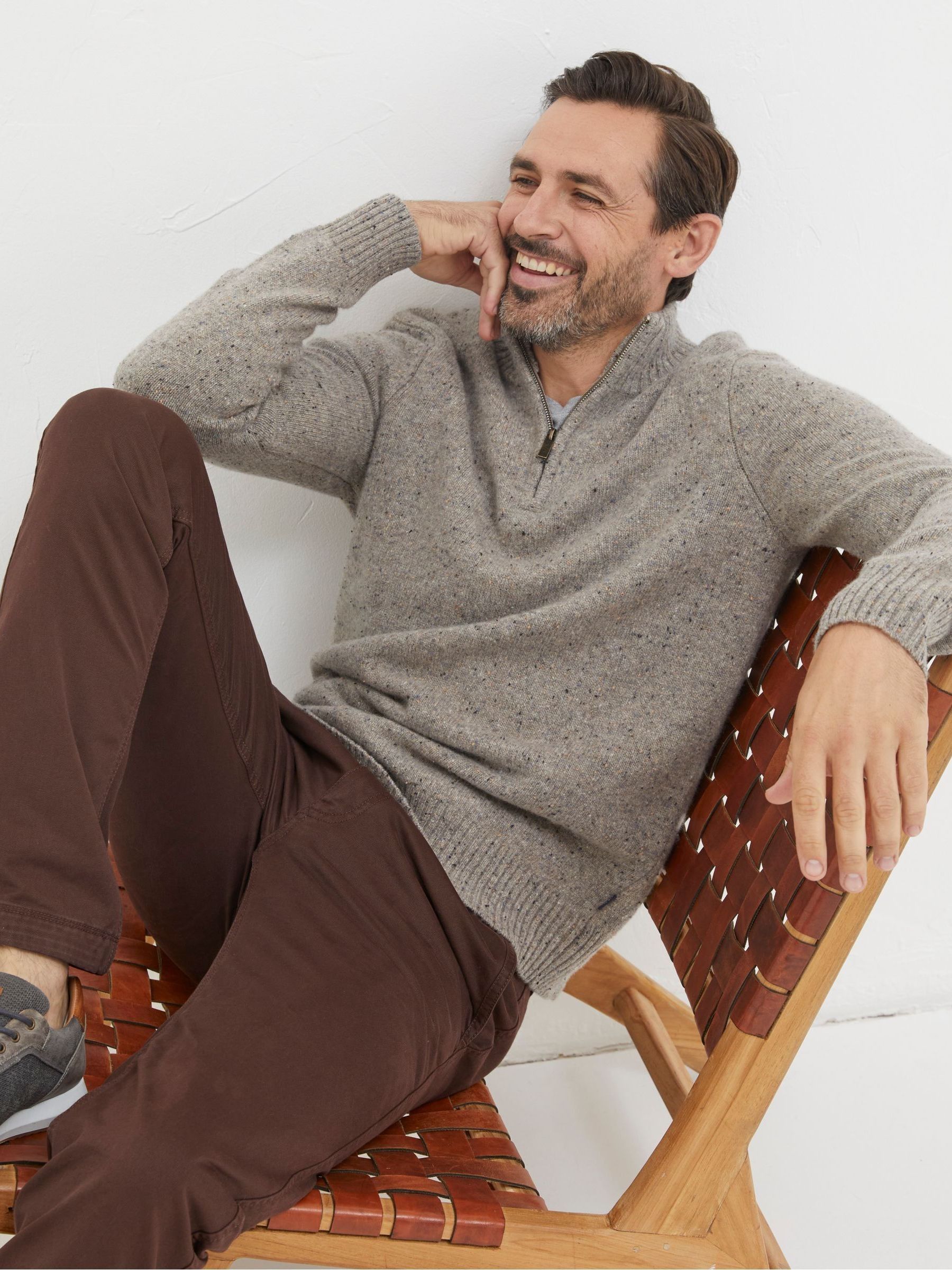 Grey Lambswool Half Neck Jumper - Image 3 of 6