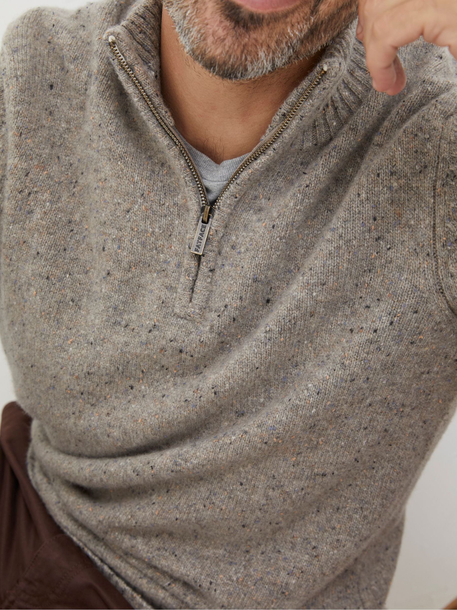 Grey Lambswool Half Neck Jumper - Image 5 of 6