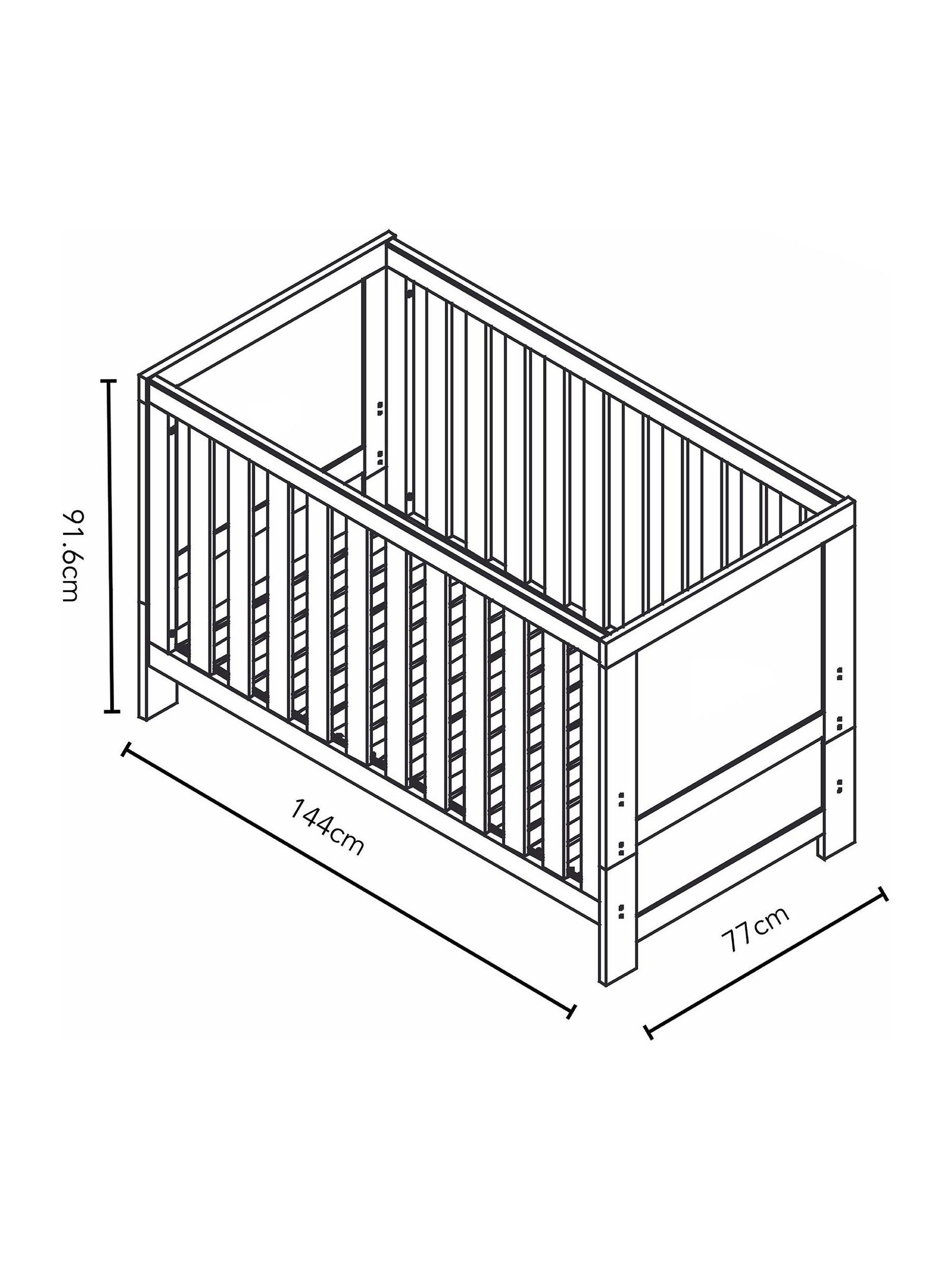 Obaby Grey Wash Nika Cot Bed - Image 2 of 6