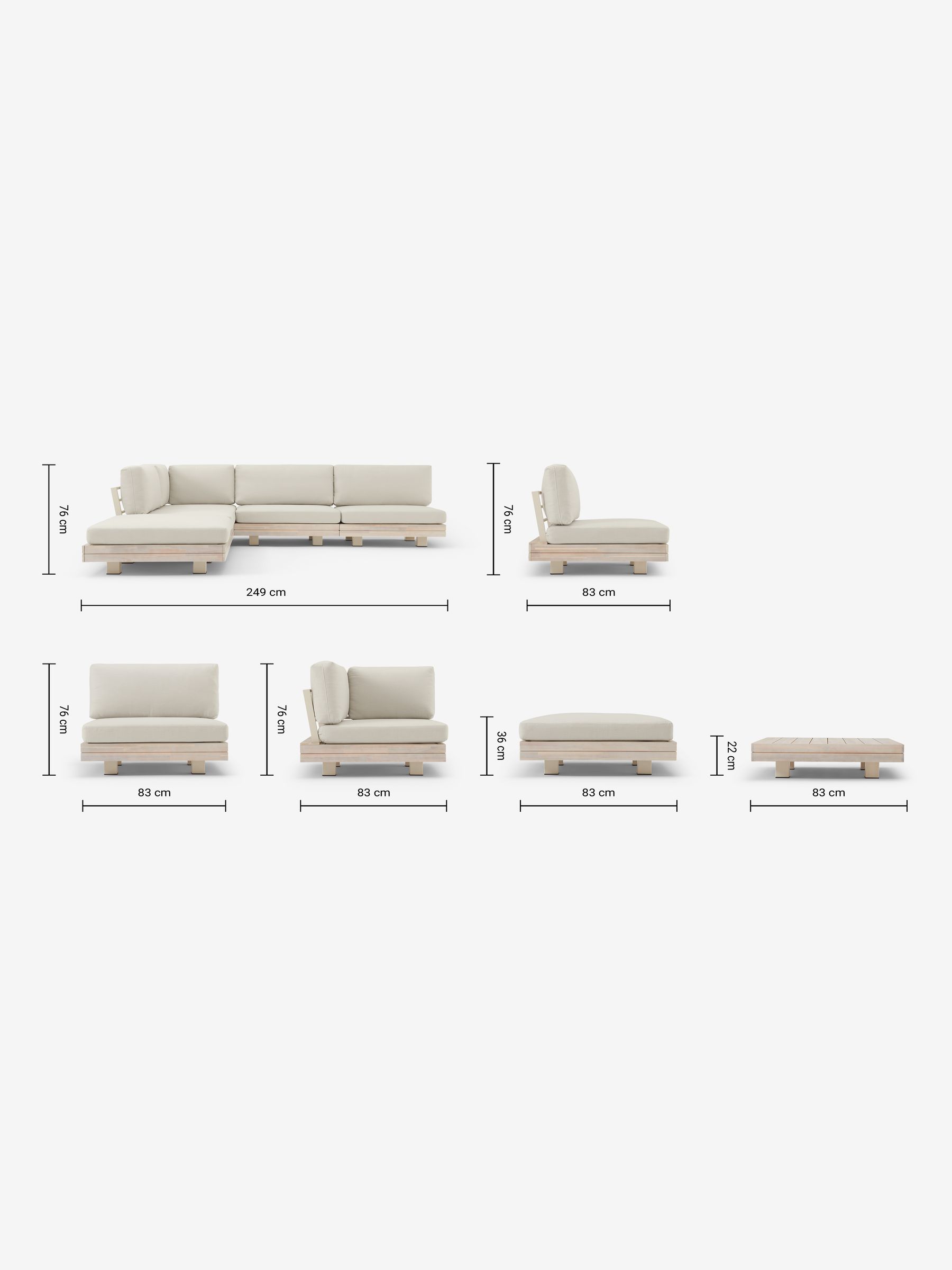Avarna Garden Corner Lounge Set in White - Image 4 of 4