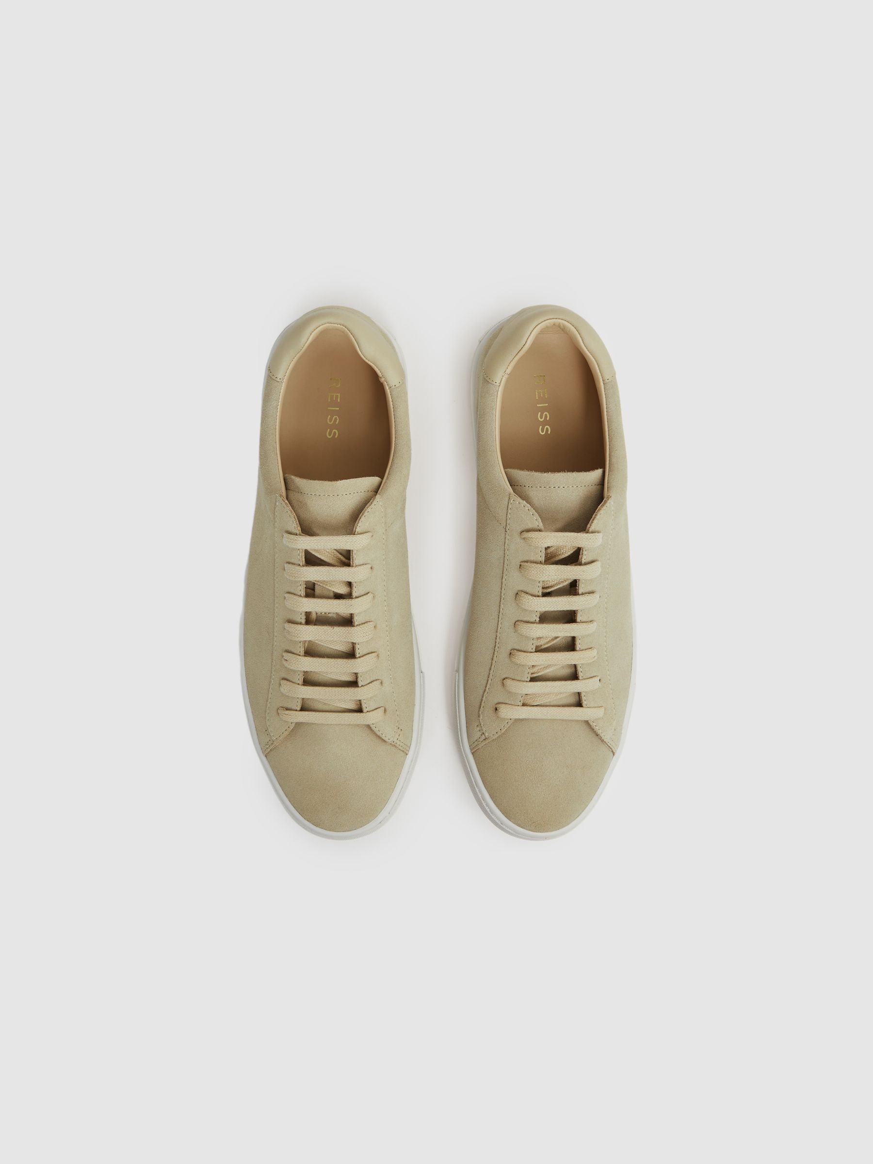 Suede Trainers in Stone - Image 3 of 5