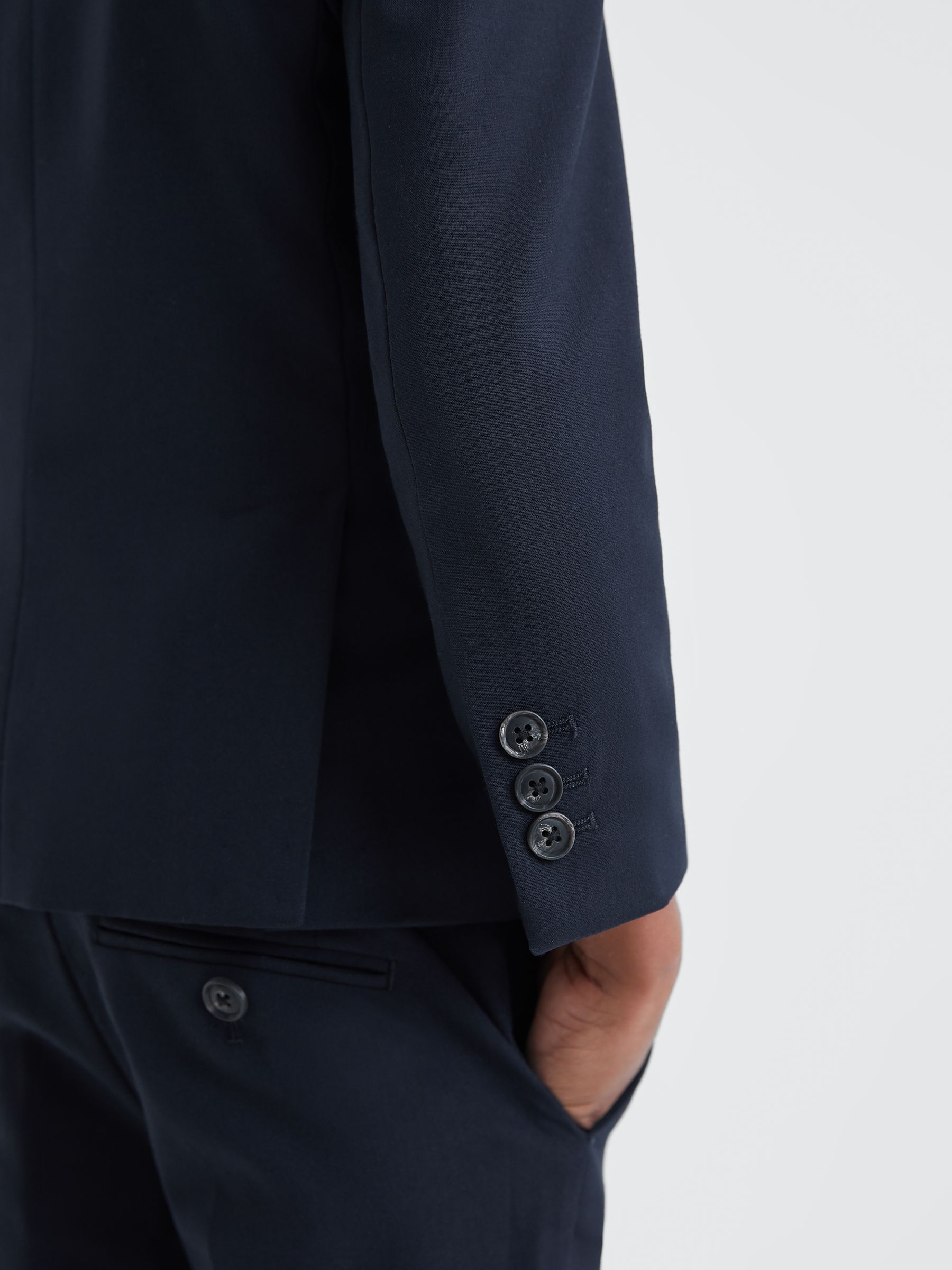 9-14 yrs Wool Blend Single Breasted Blazer in Navy - Image 4 of 6