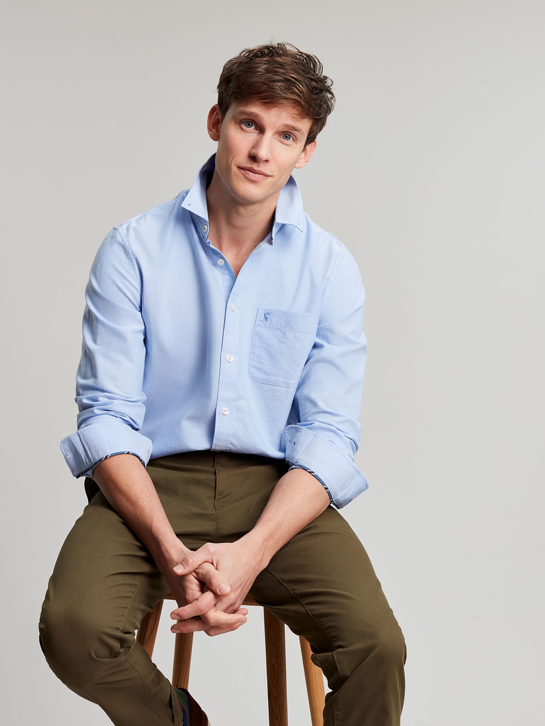 Oxford Blue Classic Fit Cotton Shirt - Image 10 of 14