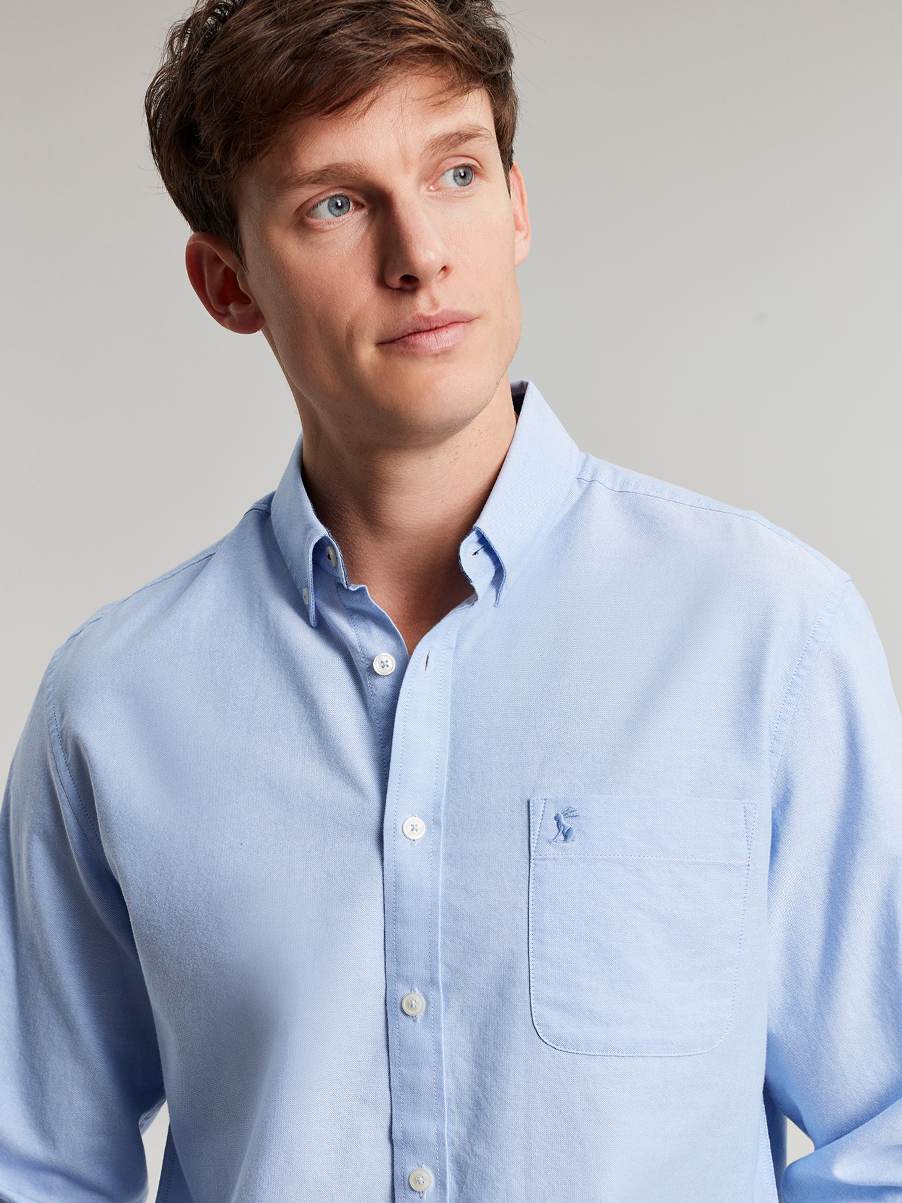 Oxford Blue Classic Fit Cotton Shirt - Image 5 of 9