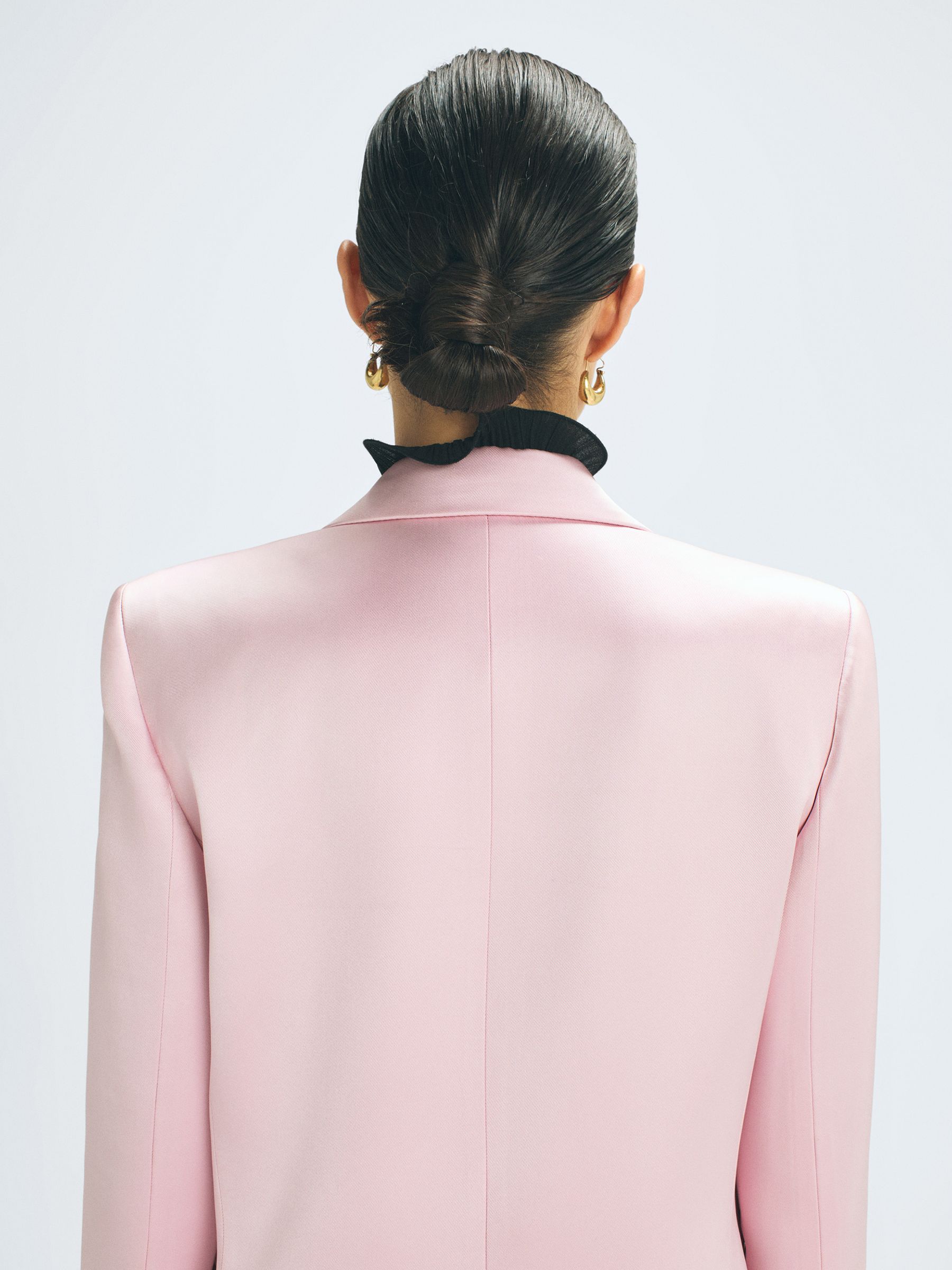 Satin Single Breasted Blazer in Pink - Image 5 of 9