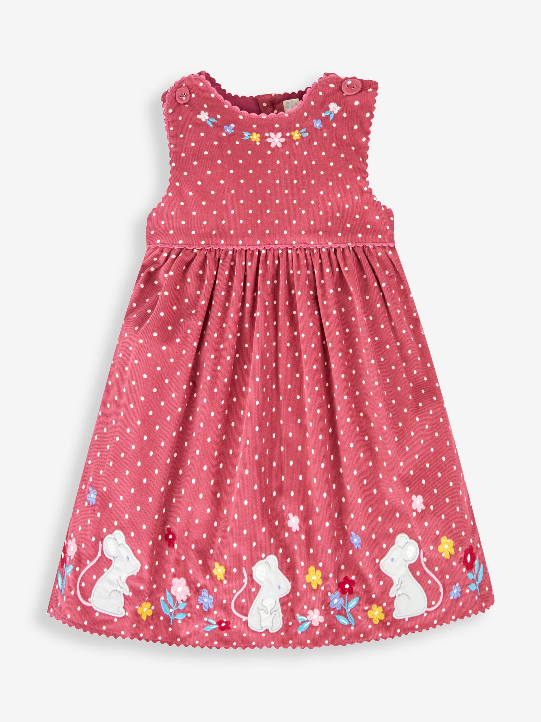 Rose Pink Mouse Girls' Appliqué Cord Dress - Image 1 of 3