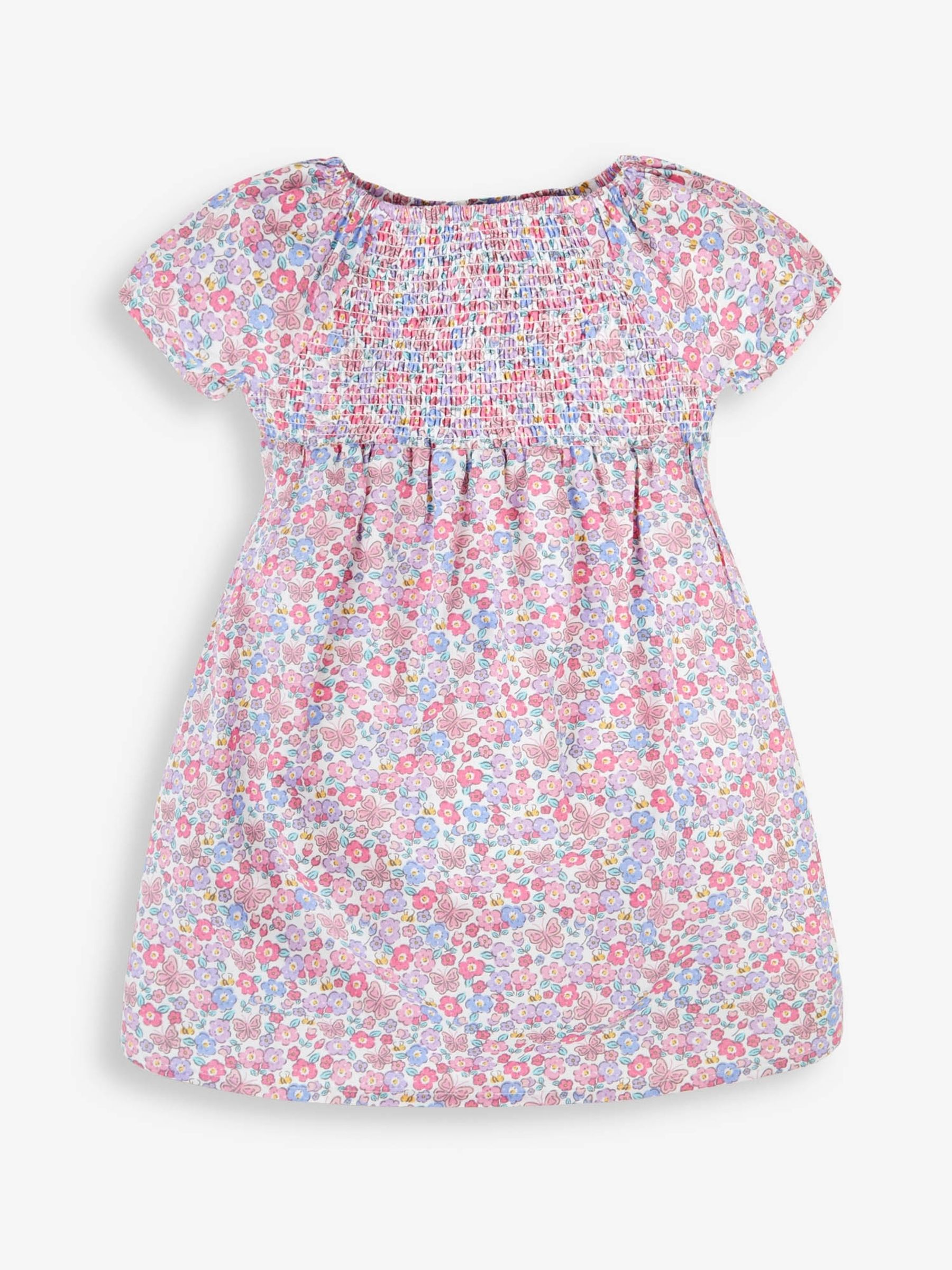 Pastel Butterfly Ditsy Print Smocked Dress - Image 4 of 5
