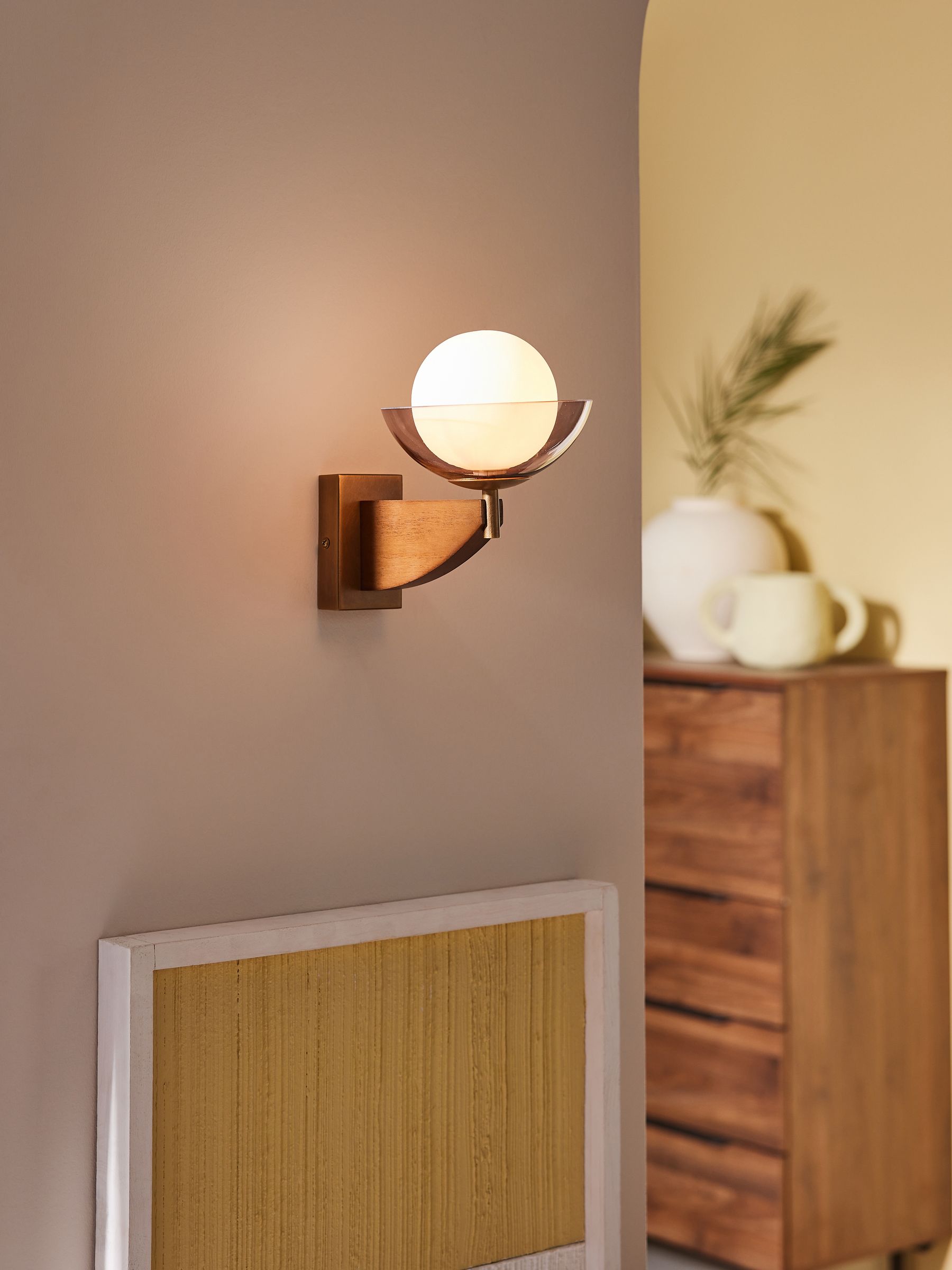 Layla Wall Light in Wood - Image 1 of 4