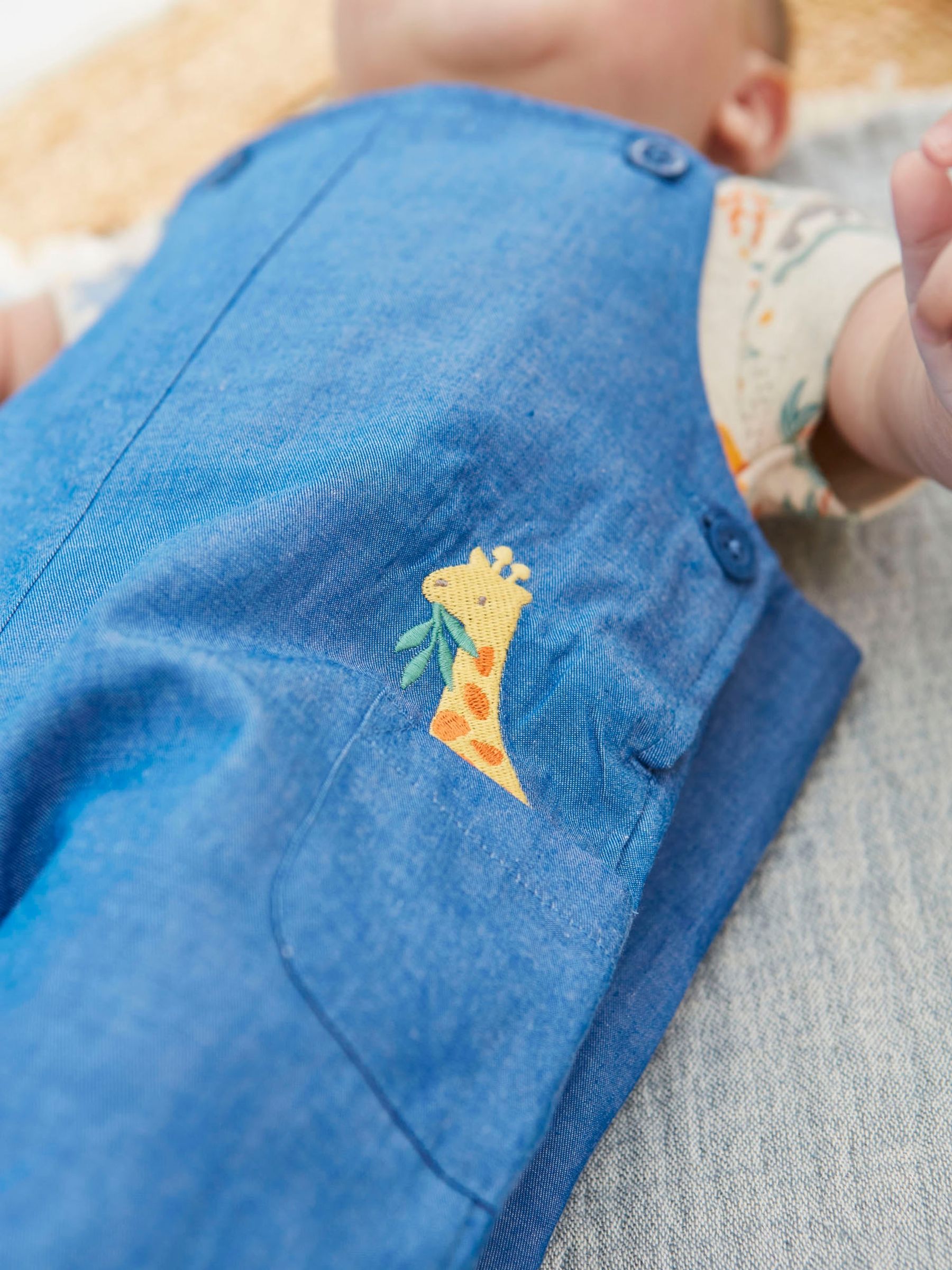 Chambray 2-Piece Safari Baby Dungarees Set - Image 3 of 5