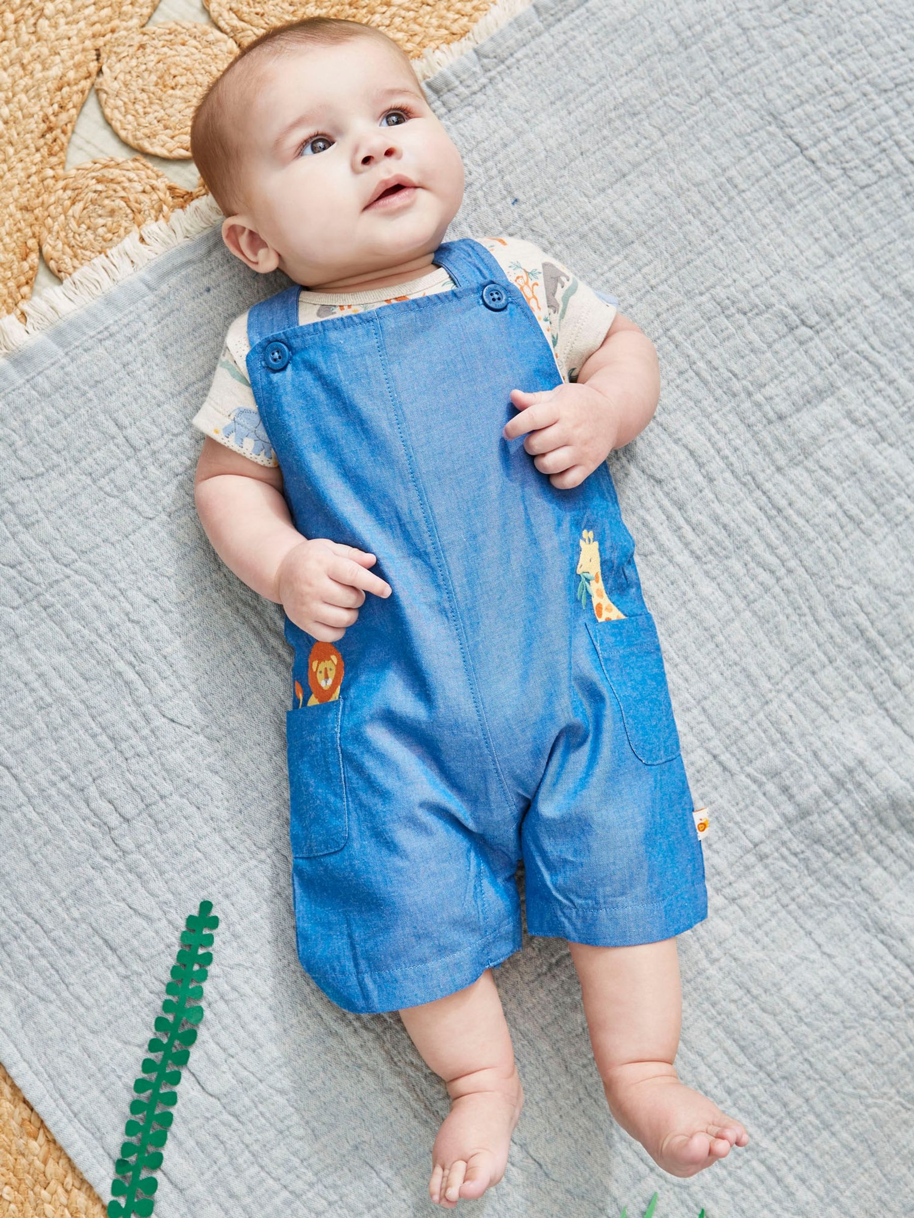 Chambray 2-Piece Safari Baby Dungarees Set - Image 5 of 5