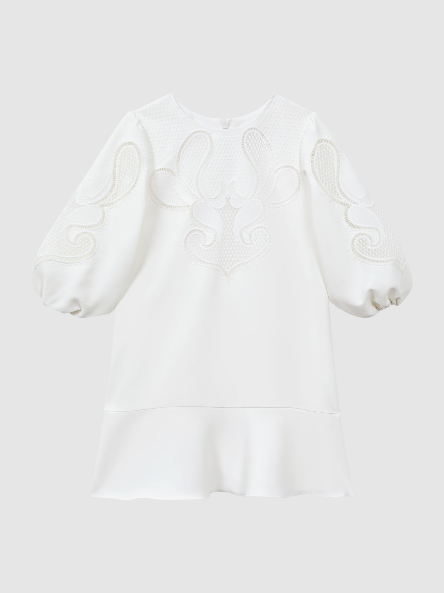 9-13 yrs Floral Embroidered Dress in Ivory - Image 2 of 7