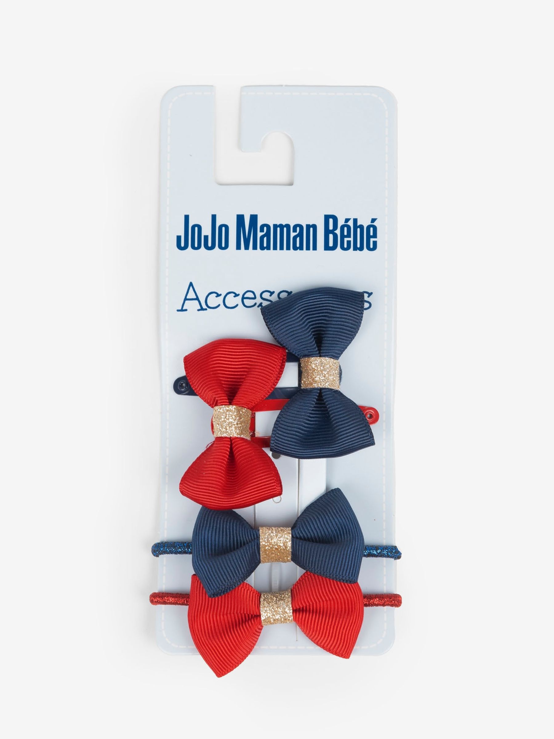 Navy & Red 4-Piece Hairbands and Hairclips Set - Image 1 of 3