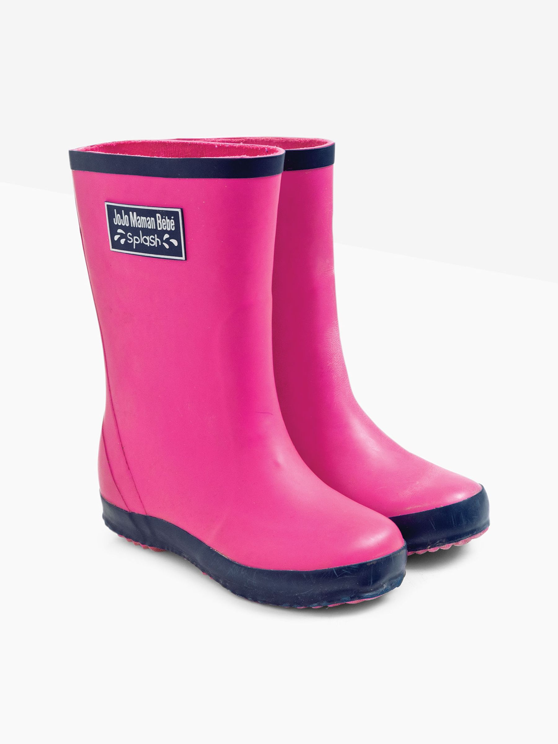 Fuchsia Pink Contrast Trim Lined Wellies - Image 1 of 1