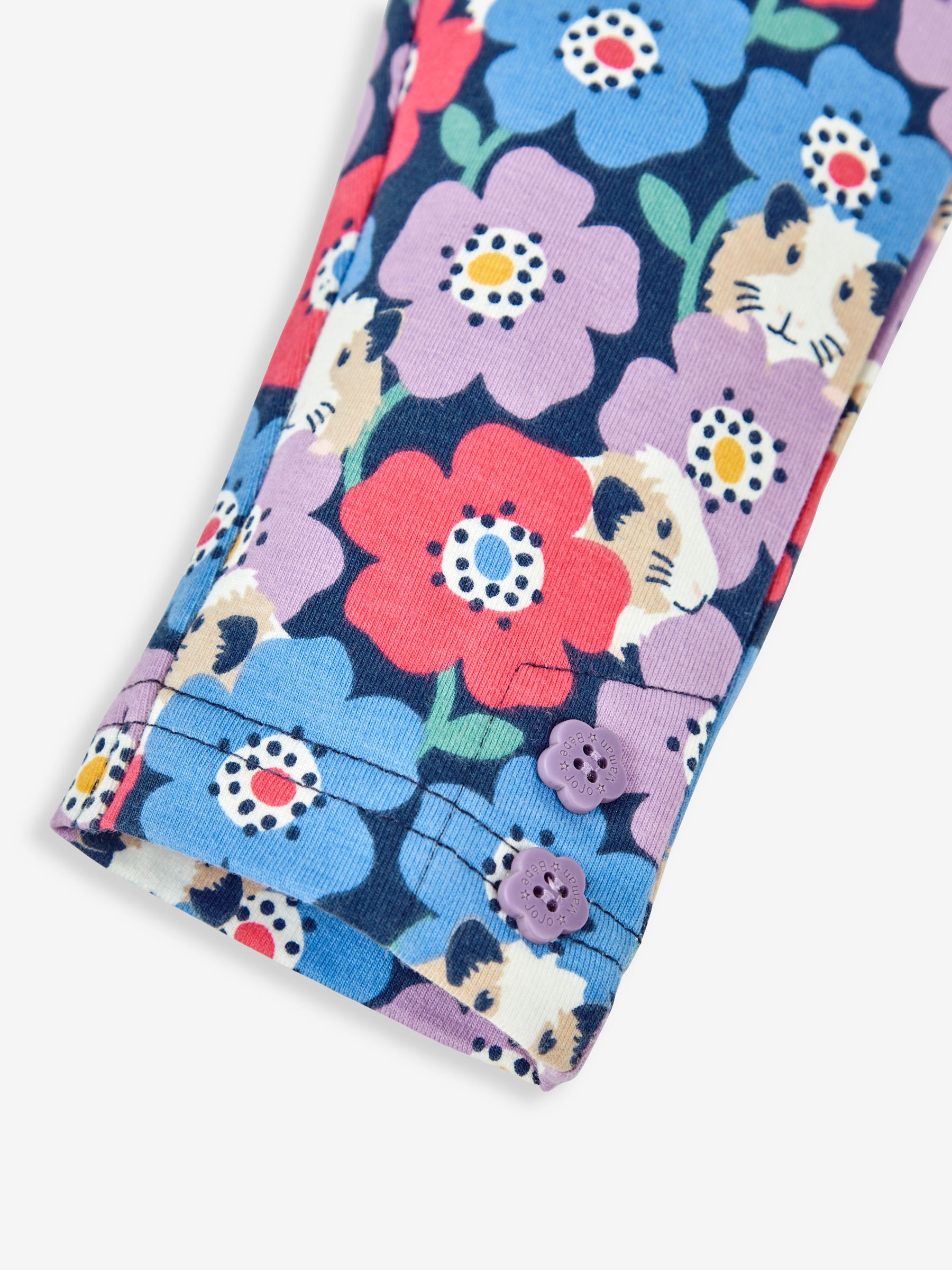 Lilac Purple Guinea Pig & Floral Girls' 2-Pack Leggings - Image 4 of 6