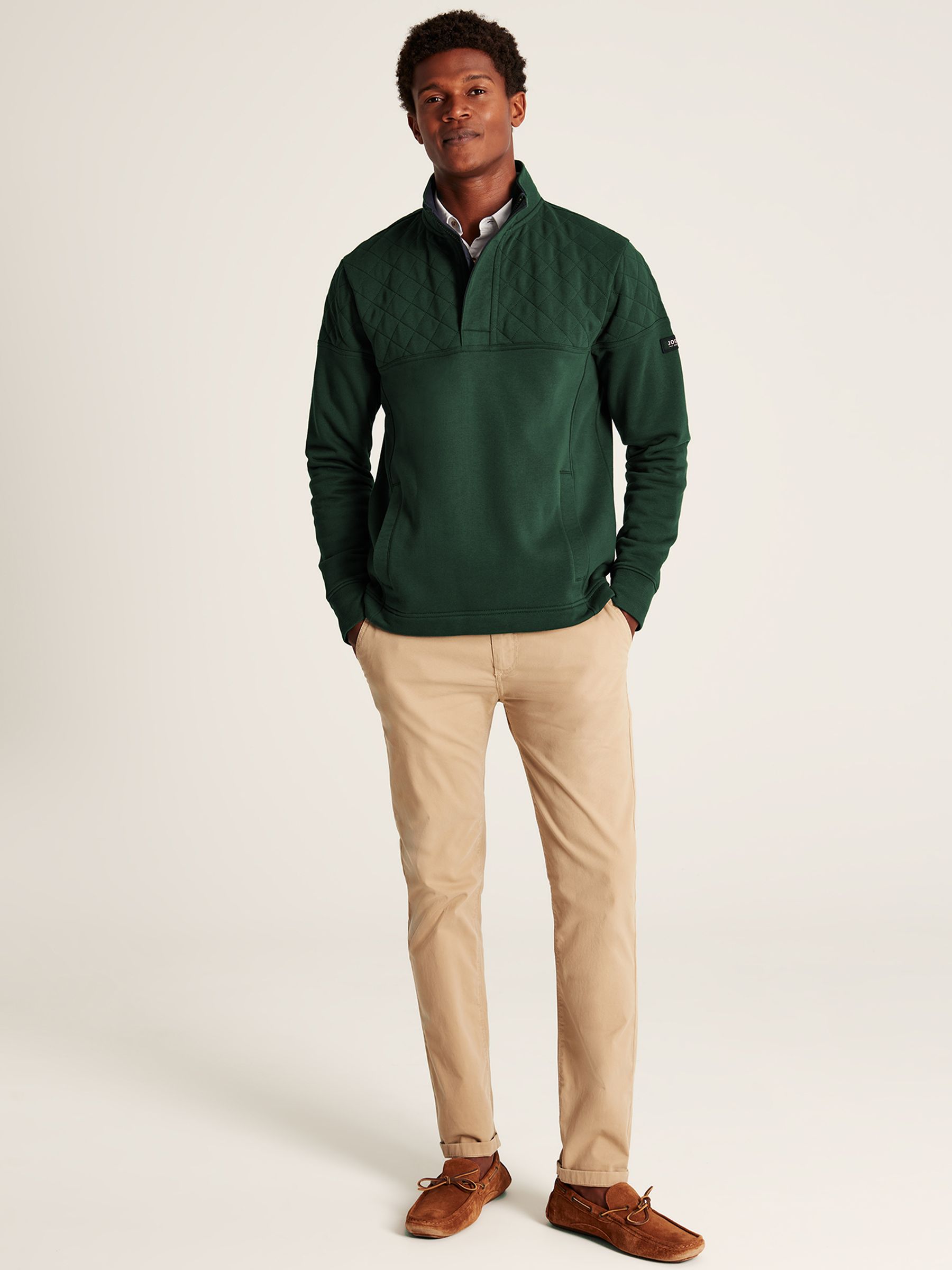Darrington Green Quarter Zip Quilted Sweatshirt - Image 1 of 5