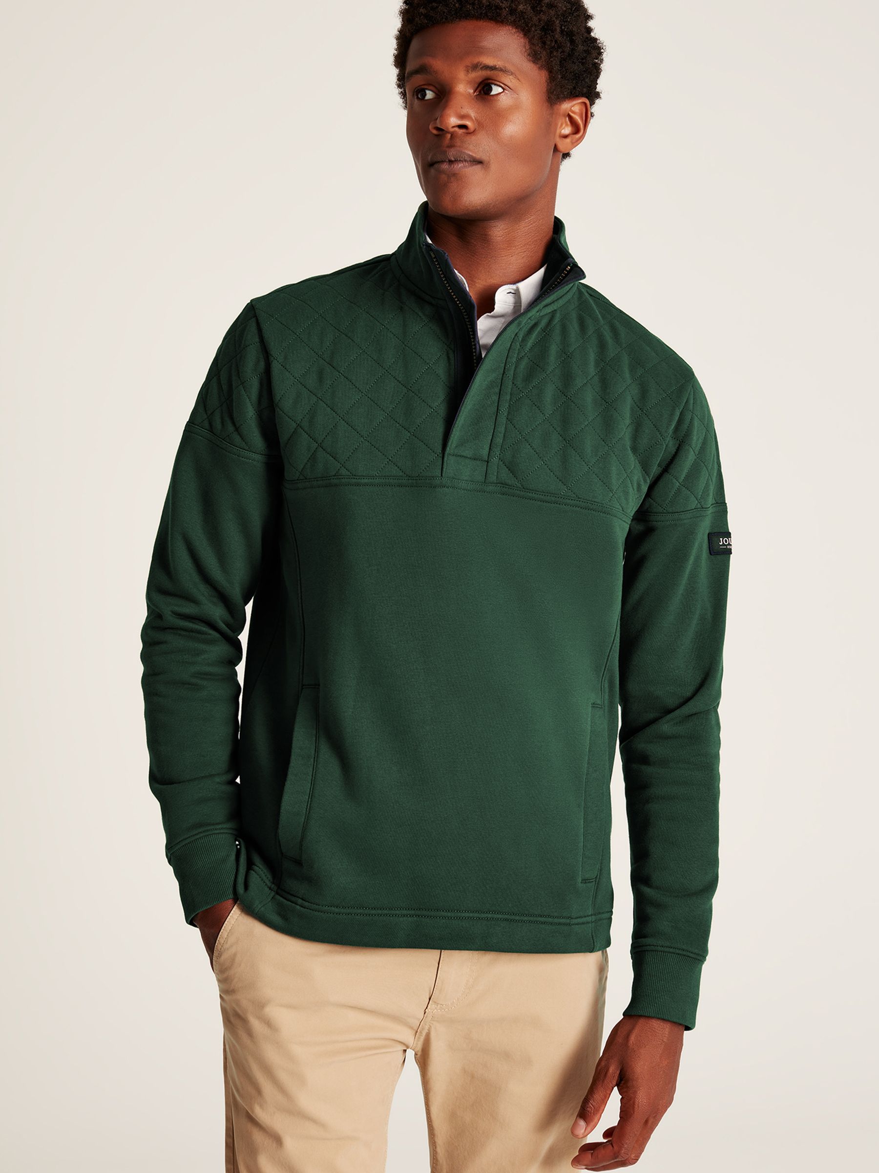 Darrington Green Quarter Zip Quilted Sweatshirt - Image 3 of 5