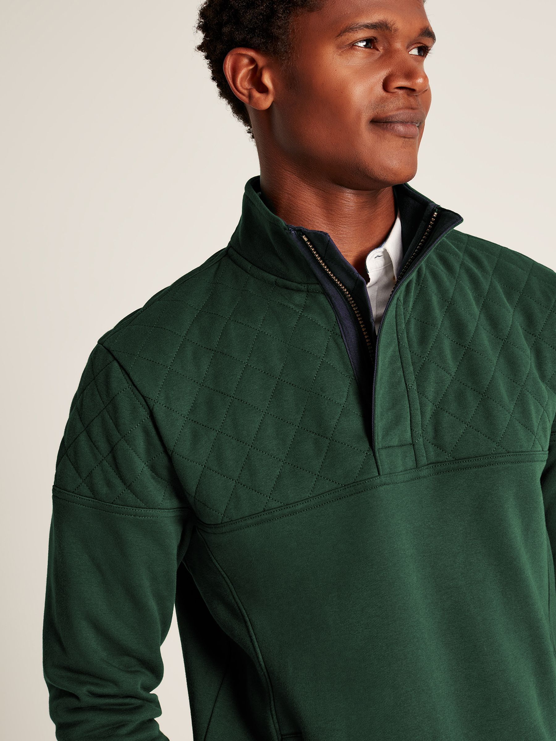 Darrington Green Quarter Zip Quilted Sweatshirt - Image 4 of 5
