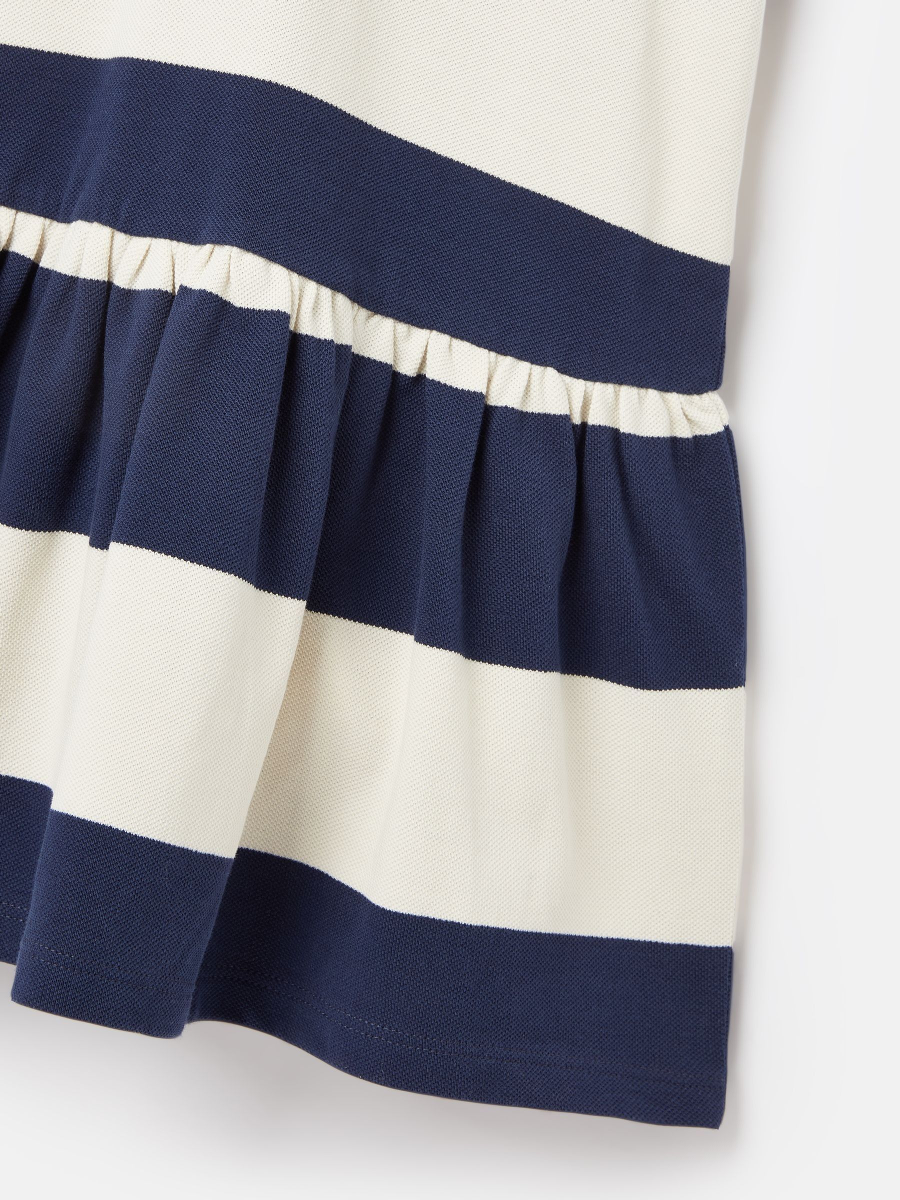 Girls' Orla Navy Blue & White Stripe Polo Shirt Dress - Image 3 of 5