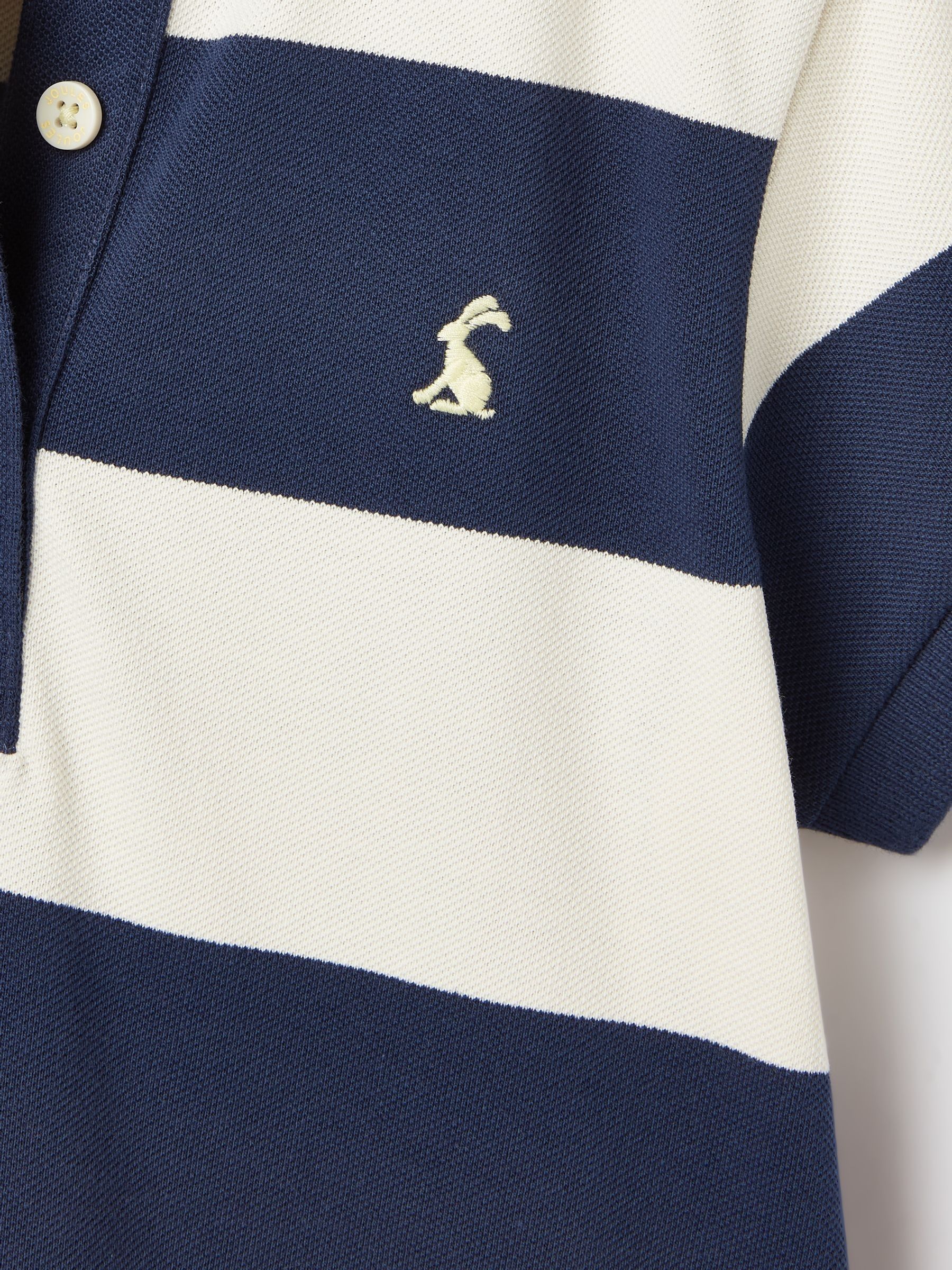 Girls' Orla Navy Blue & White Stripe Polo Shirt Dress - Image 4 of 5