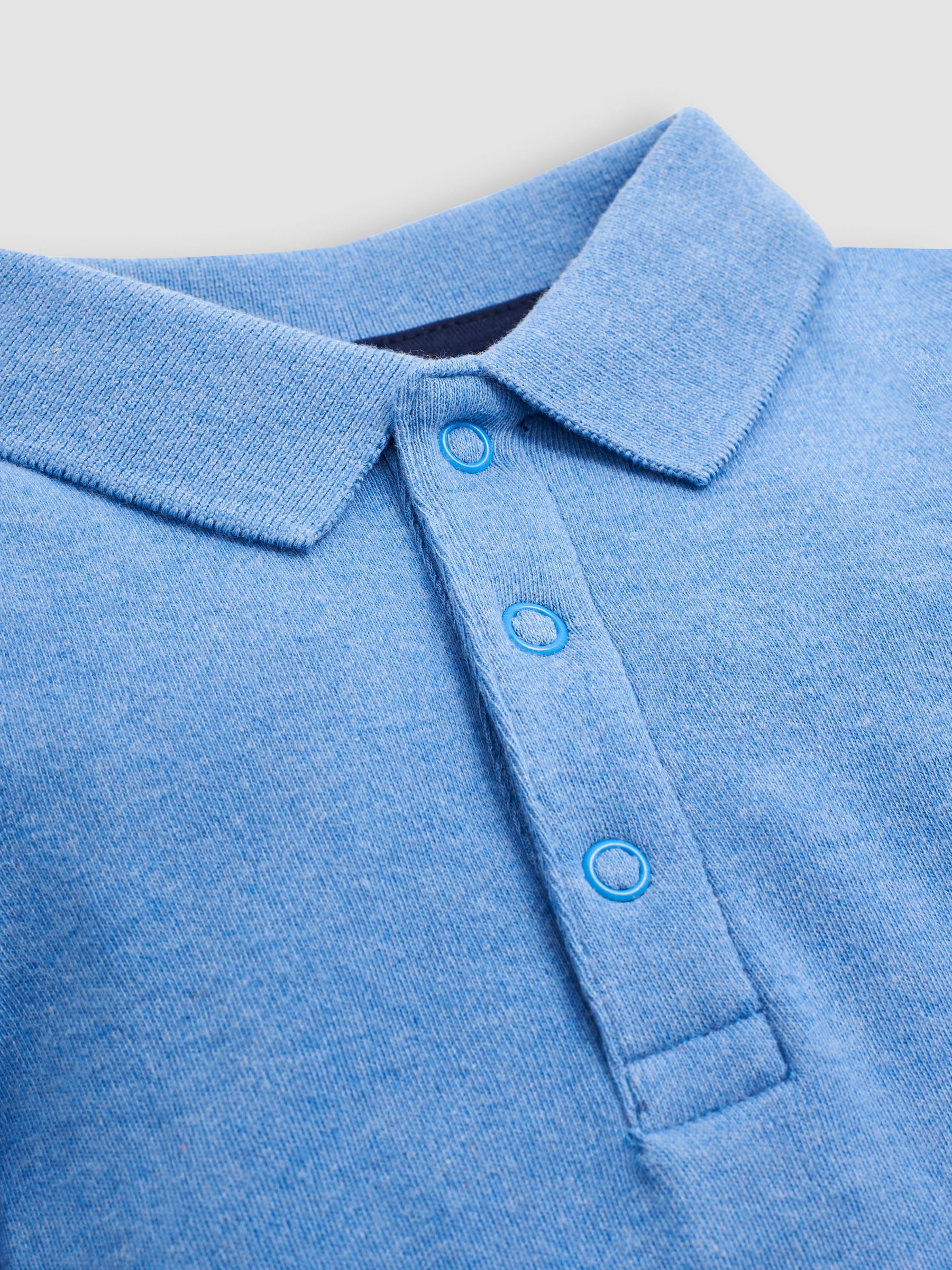 Blue Plain Long Sleeve Polo Shirt Bodysuit - Image 2 of 3