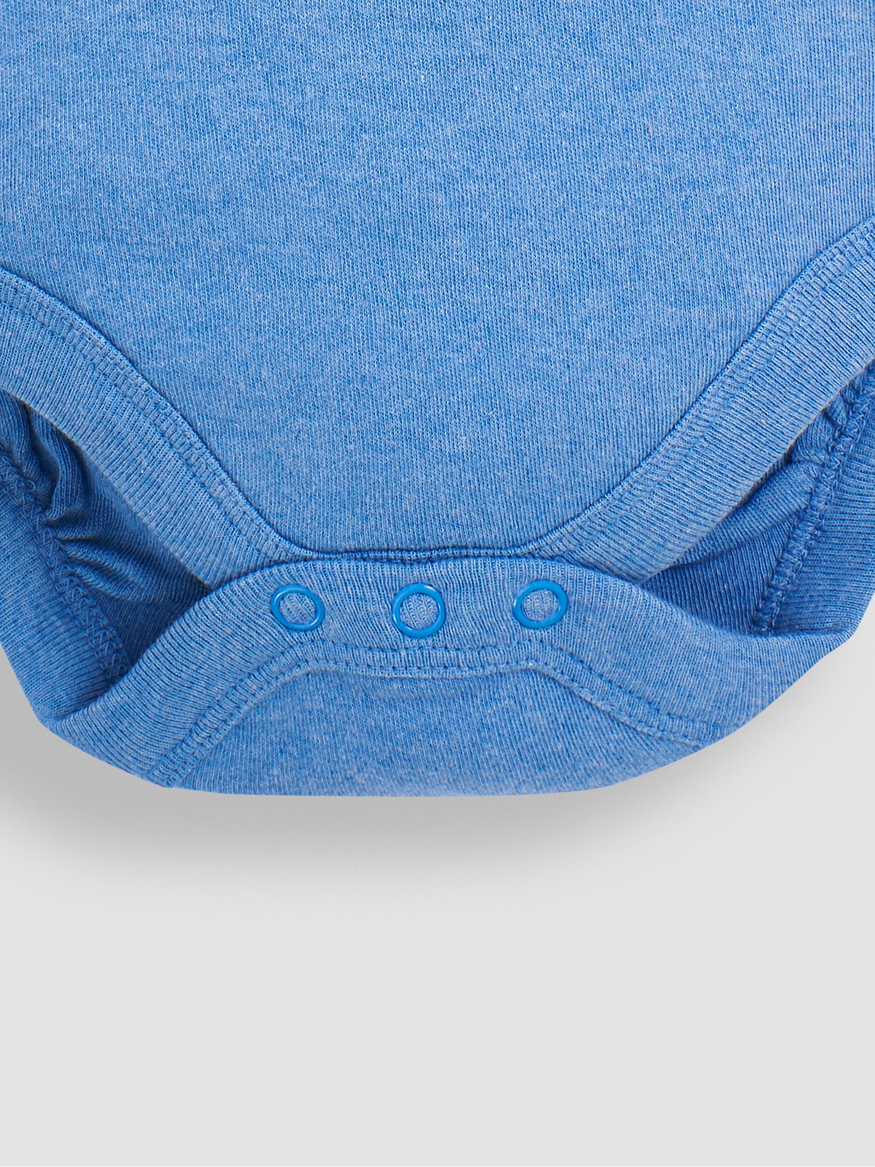 Blue Plain Long Sleeve Polo Shirt Bodysuit - Image 3 of 3