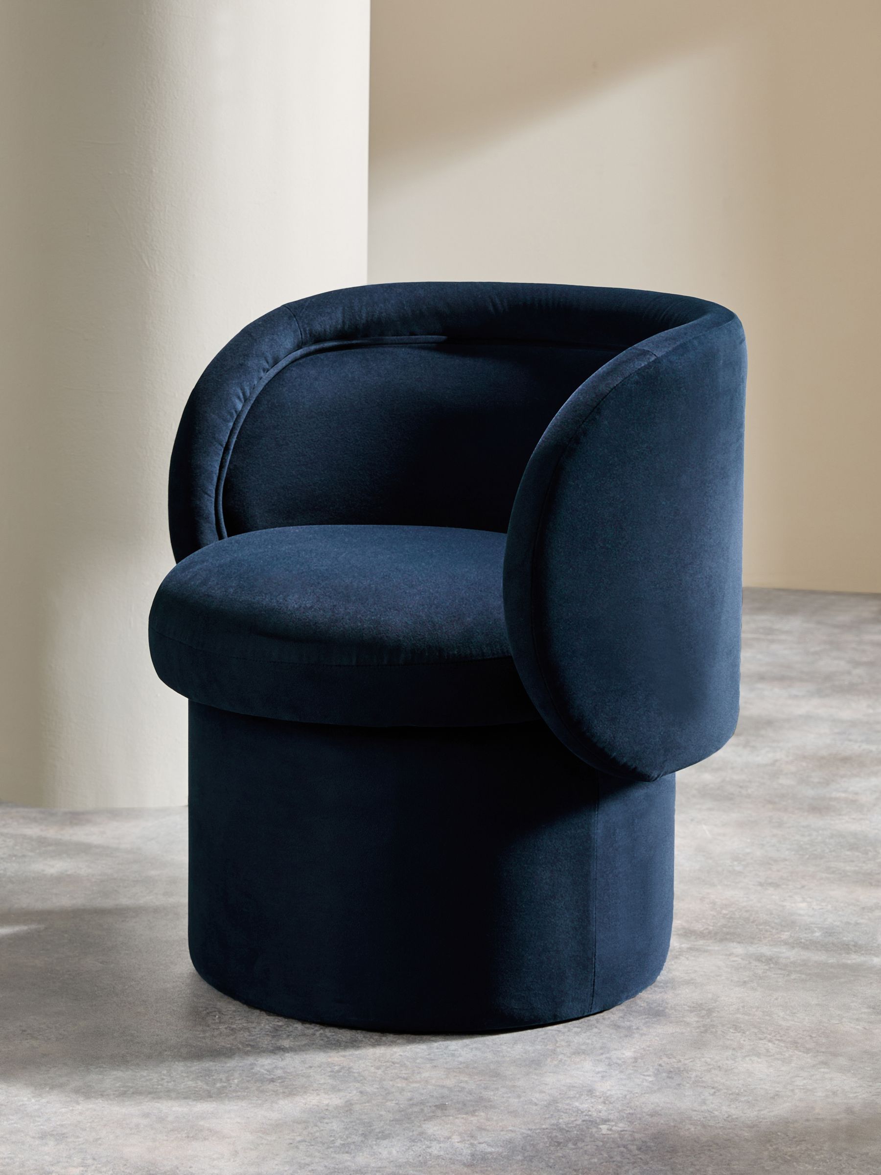 Eva Accent in Dark Midnight Blue Velvet - Image 2 of 5