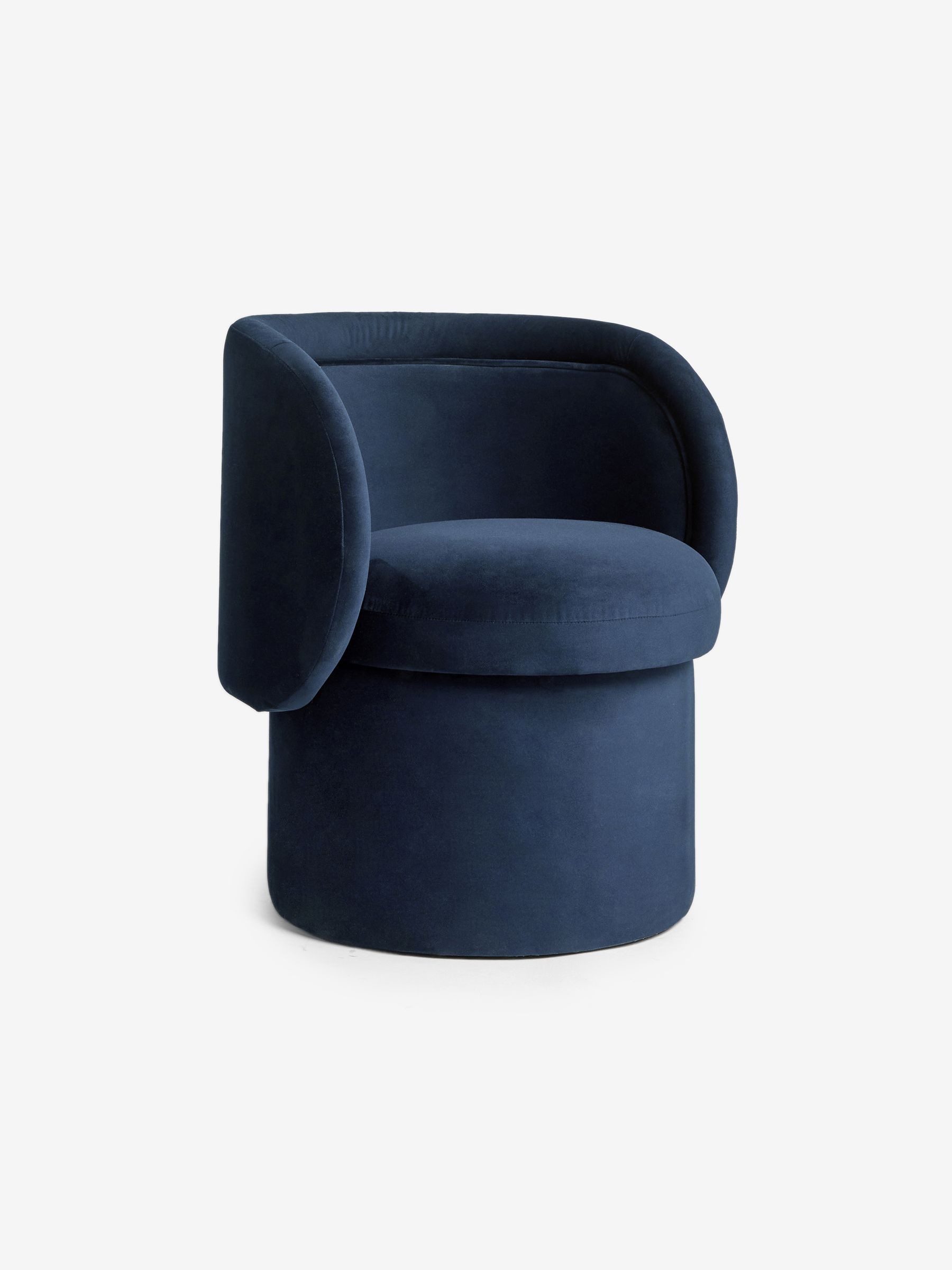Eva Accent in Dark Midnight Blue Velvet - Image 5 of 5