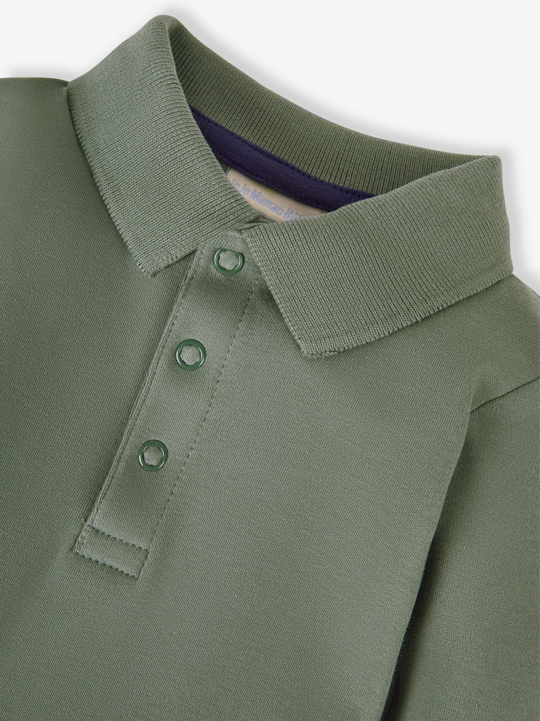 Khaki Plain Long Sleeve Polo Shirt Bodysuit - Image 2 of 2