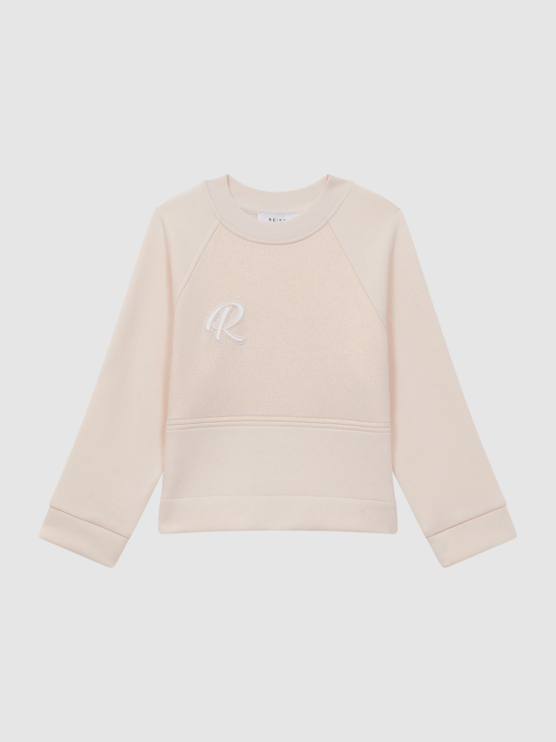 9-14 yrs Sparkle Crew Neck Sweatshirt in Pink - Image 1 of 5