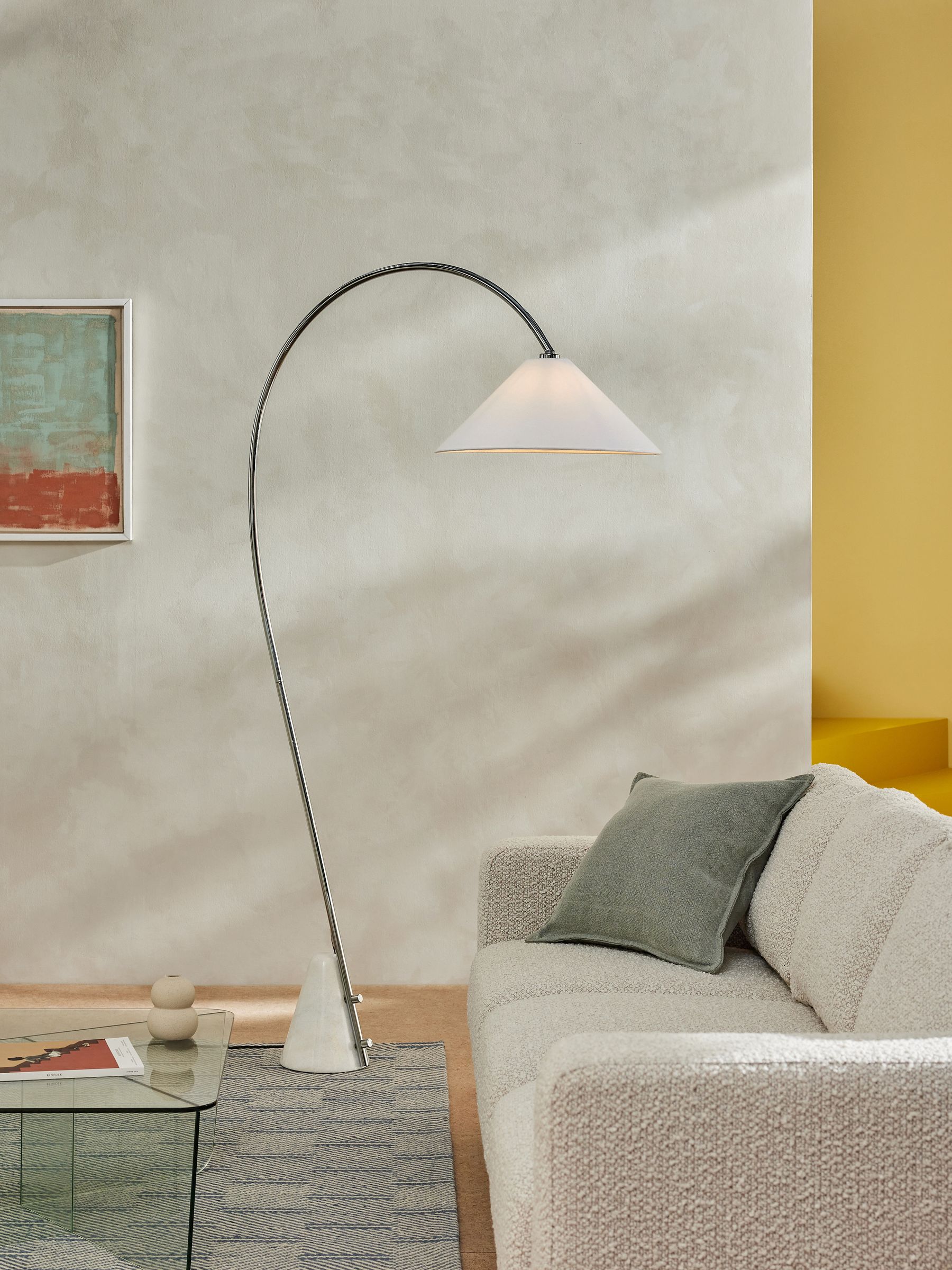 Mason Floor Lamp in Chrome/White Marble - Image 2 of 4