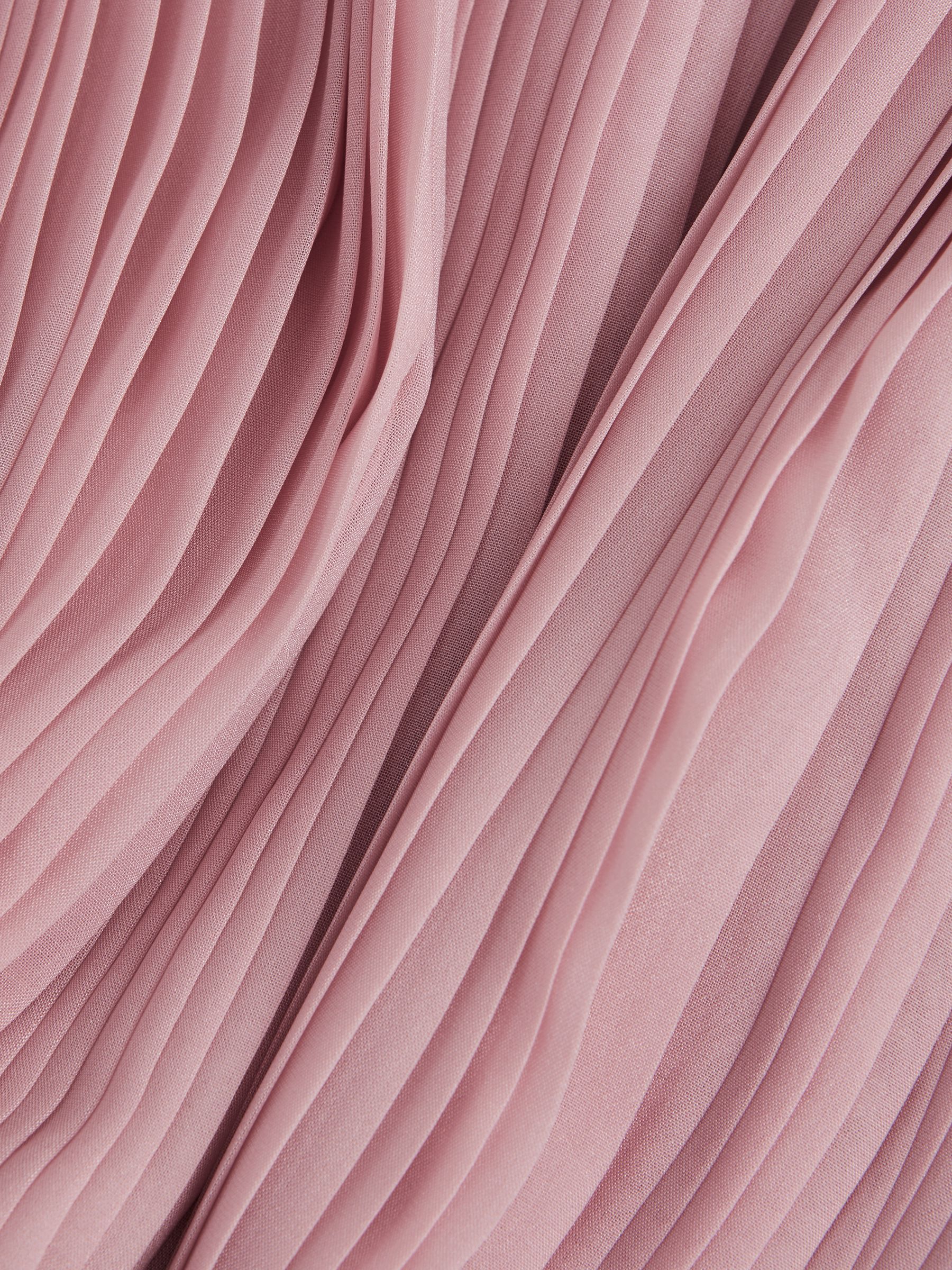 Leo Lin Pleated Tiered Midi Dress in Dusty Pink - Image 6 of 6