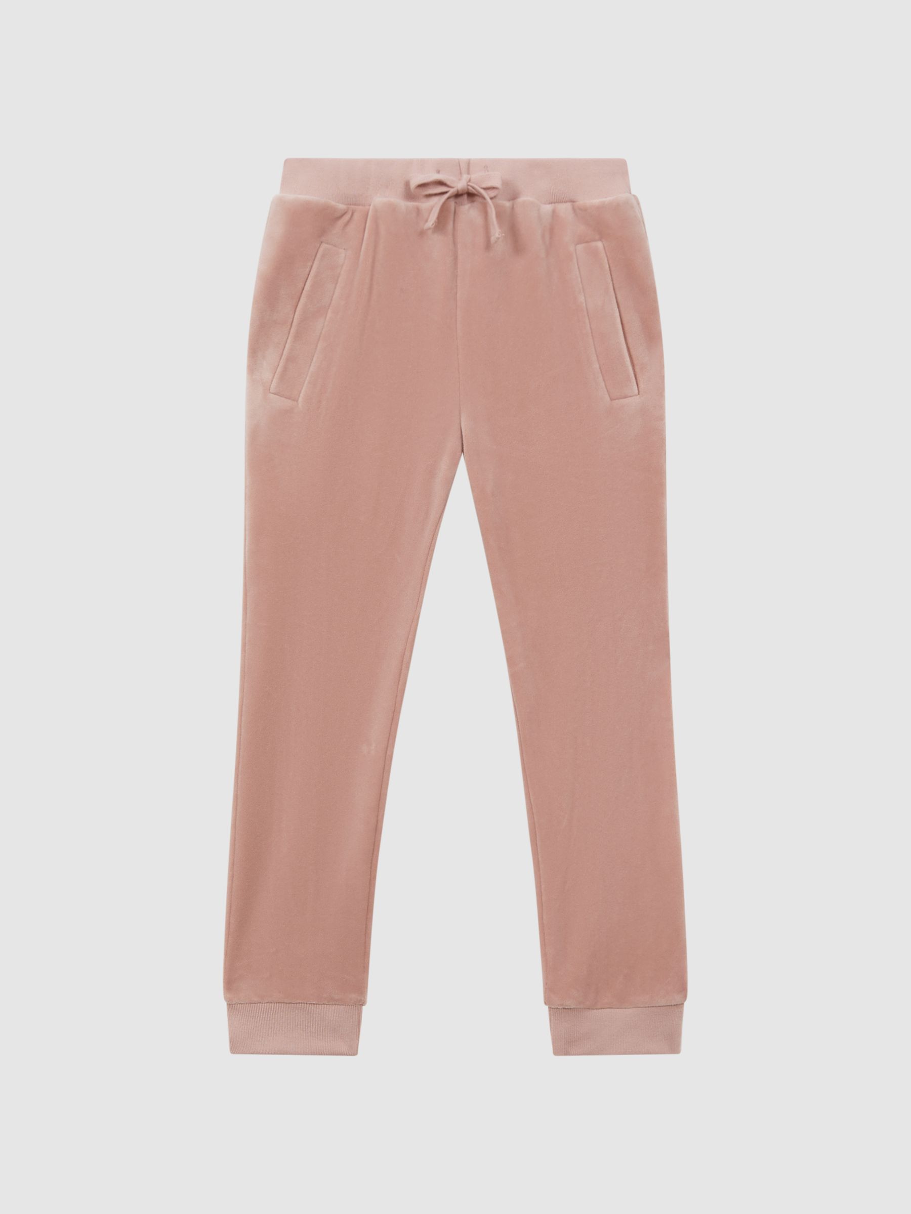 9-13 yrs Velour Drawstring Joggers in Pink - Image 2 of 6 9-13 yrs Velour Drawstring Joggers in Pink - Image 2 of 6
