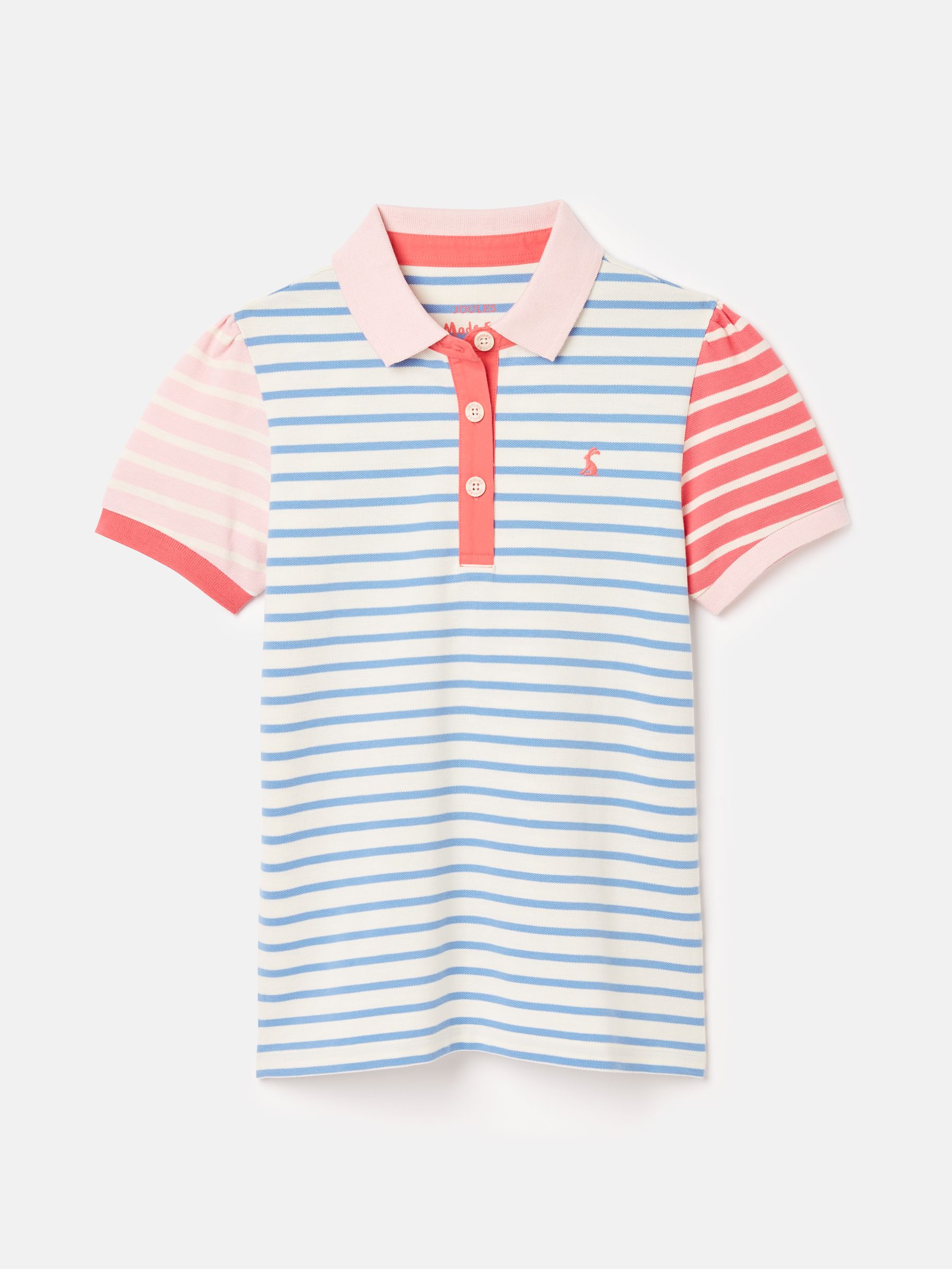 Girls' Morgan Blue Pique Cotton Polo Shirt - Image 1 of 6