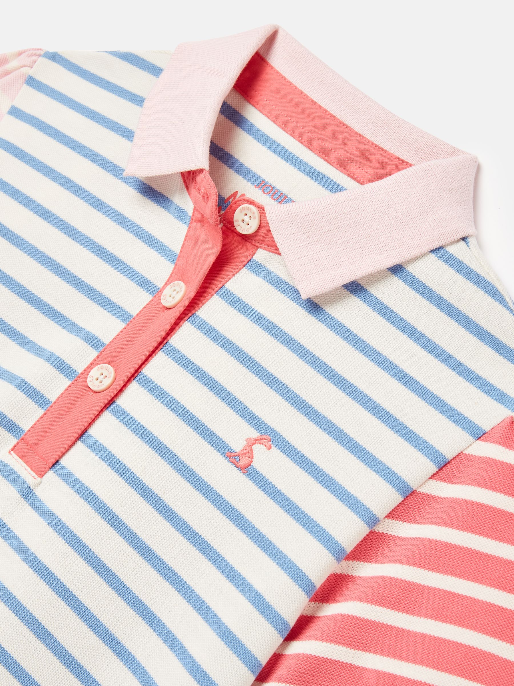 Girls' Morgan Blue Pique Cotton Polo Shirt - Image 3 of 6