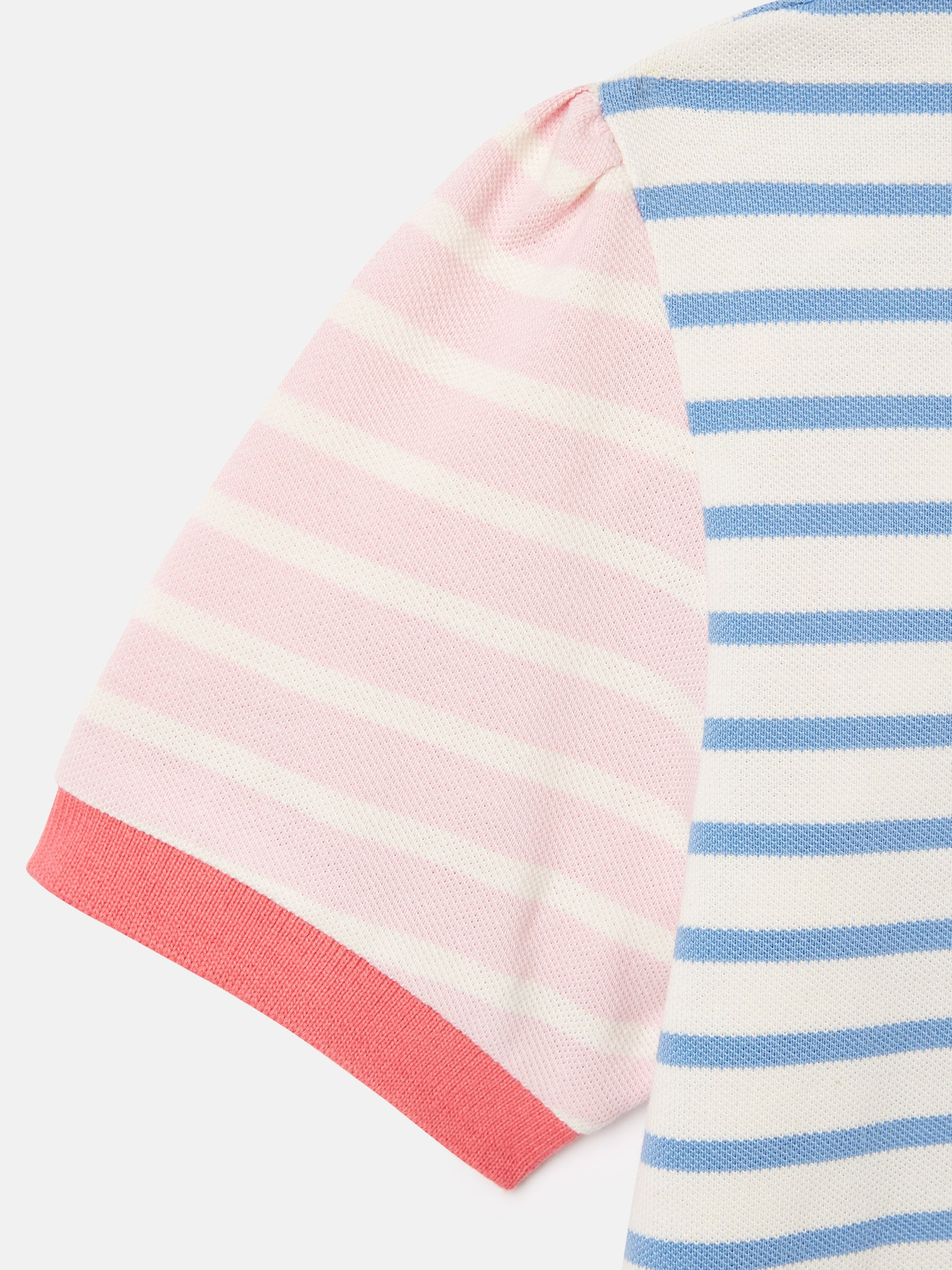 Girls' Morgan Blue Pique Cotton Polo Shirt - Image 4 of 6