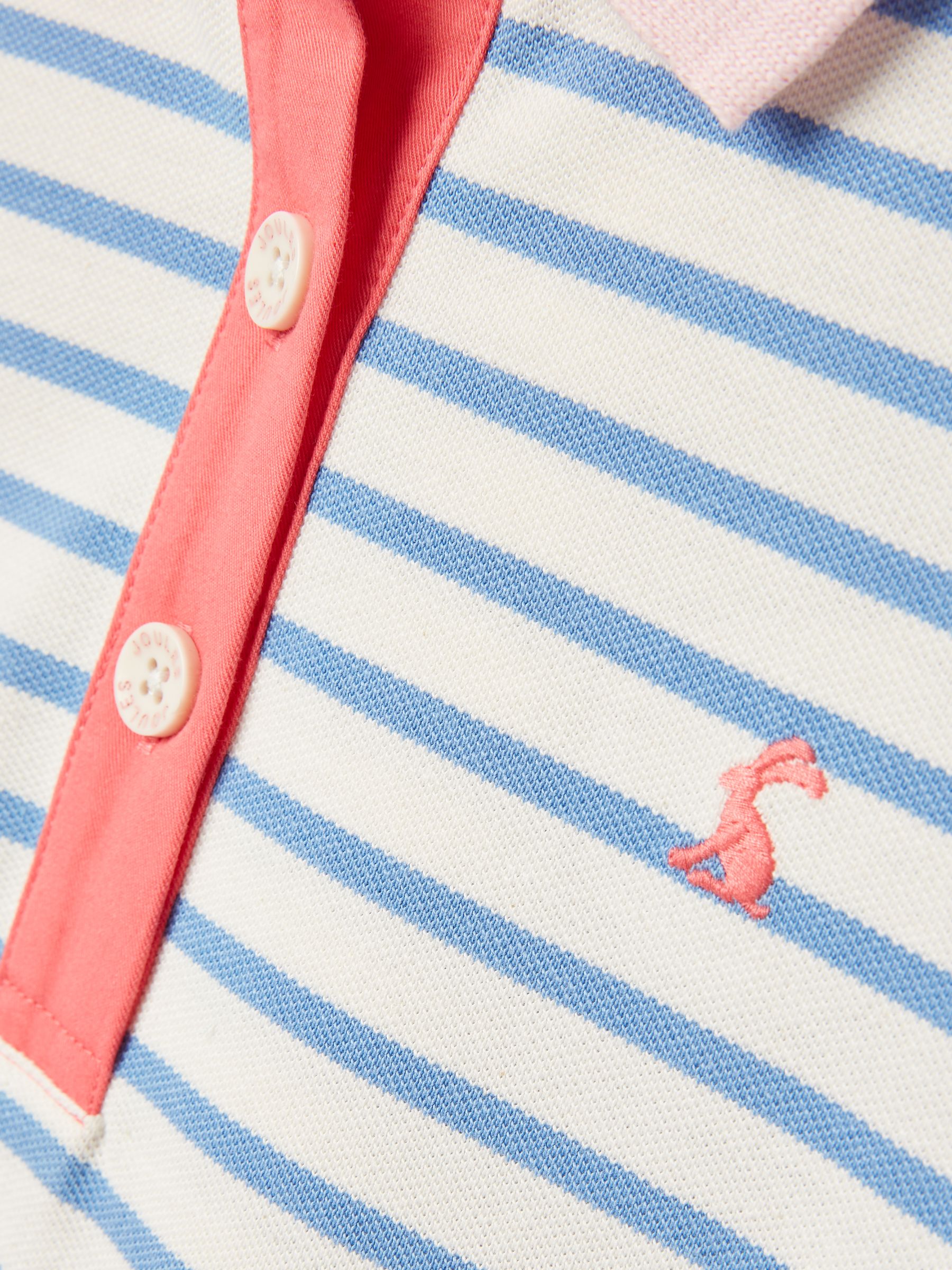 Girls' Morgan Blue Pique Cotton Polo Shirt - Image 5 of 6