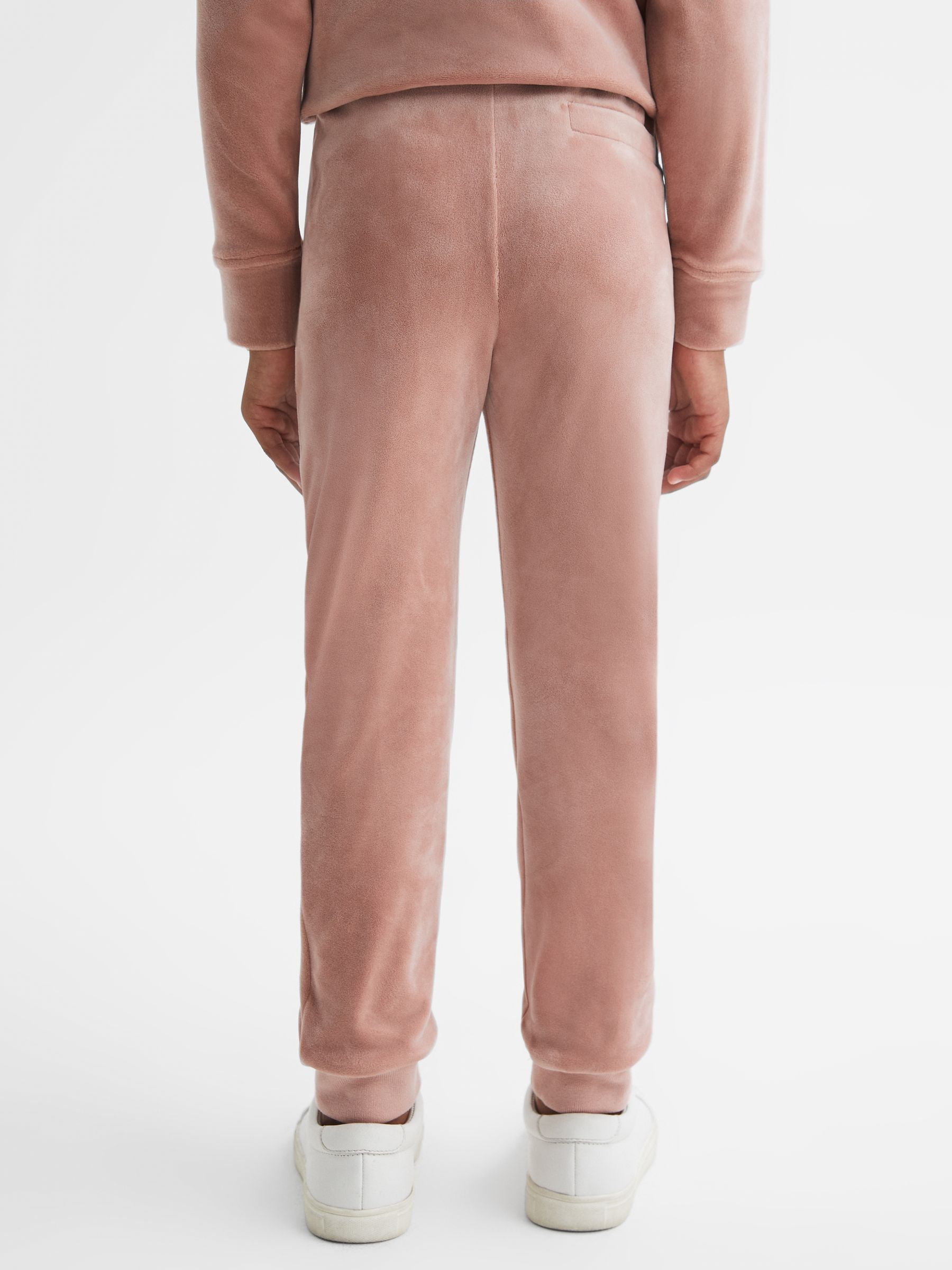 4-9 yrs Velour Drawstring Joggers in Pink - Image 5 of 6