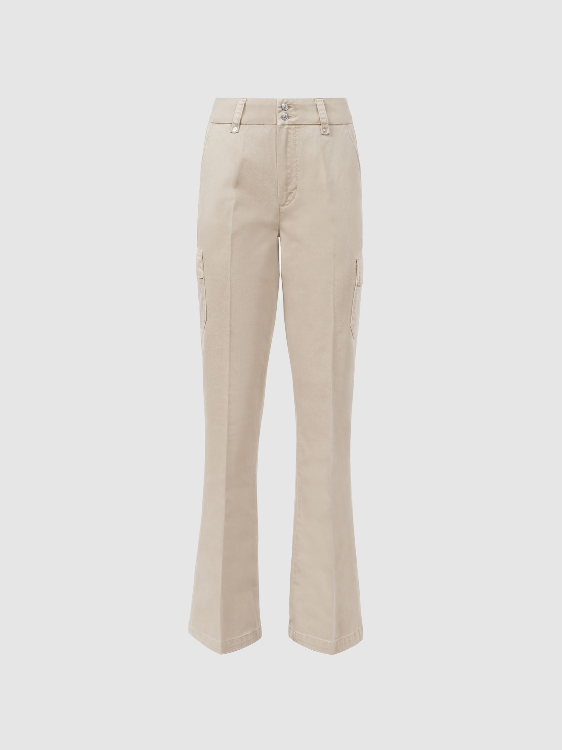 Paige Flared Cargo Trousers in Vintage Warm Sand - Image 2 of 4